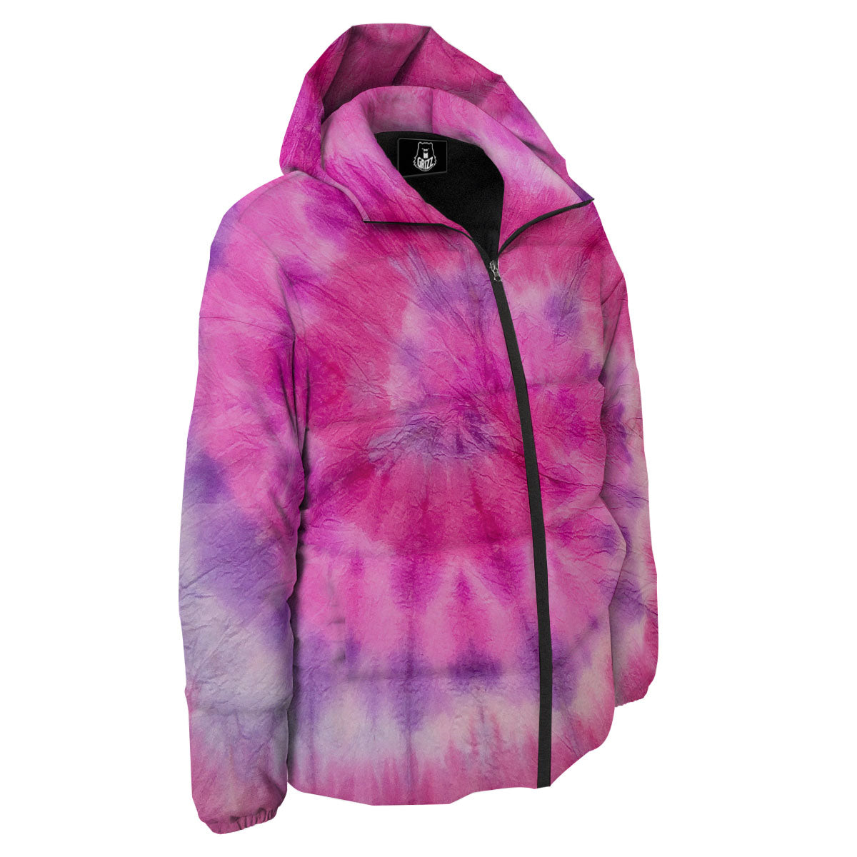 Double Pink Tie Dye Print Down Jacket-grizzshop