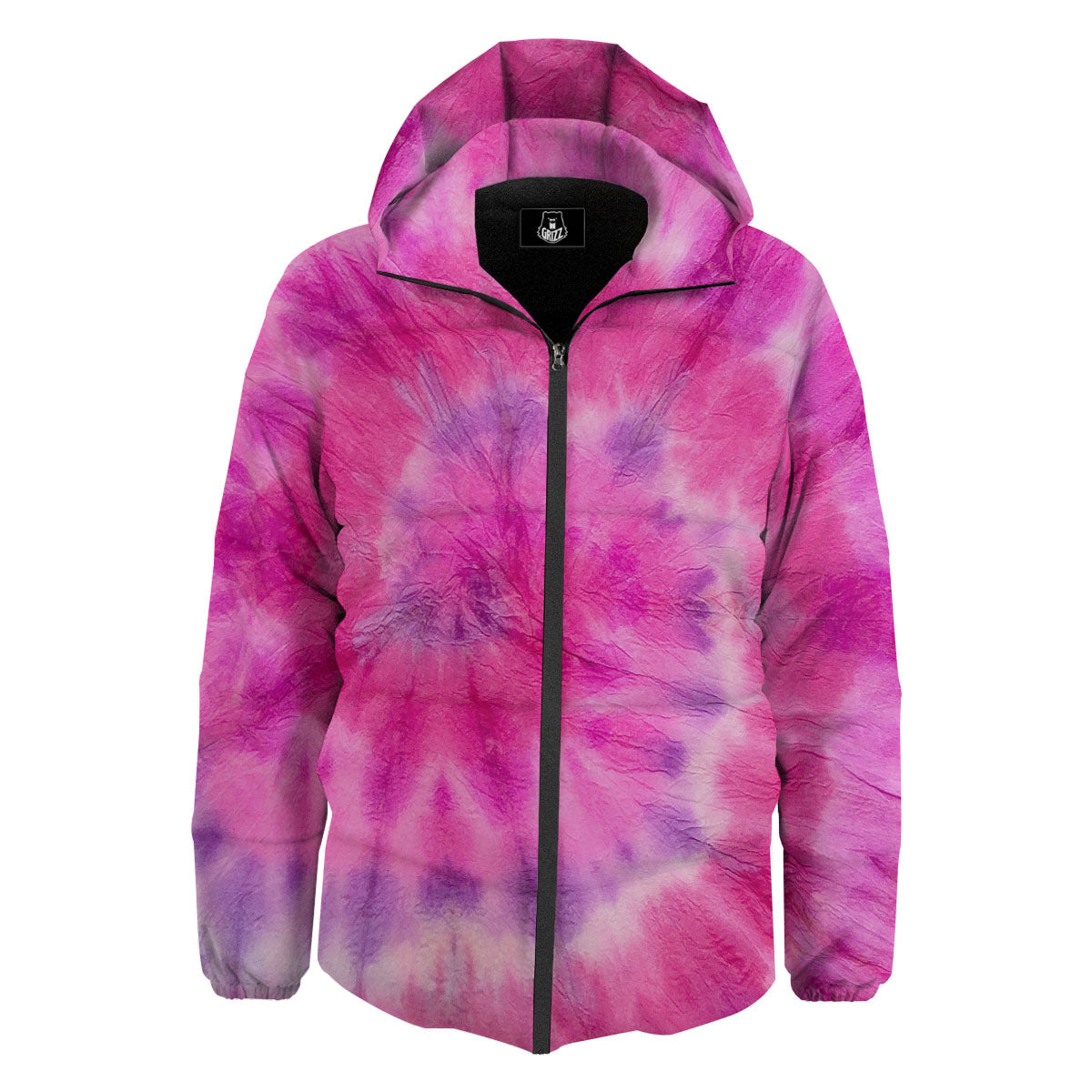 Double Pink Tie Dye Print Down Jacket-grizzshop