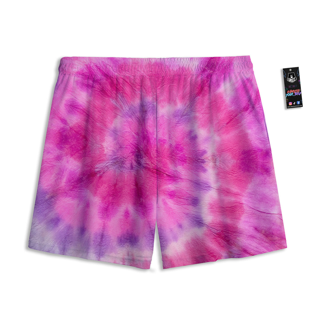 Double Pink Tie Dye Print Mesh Shorts