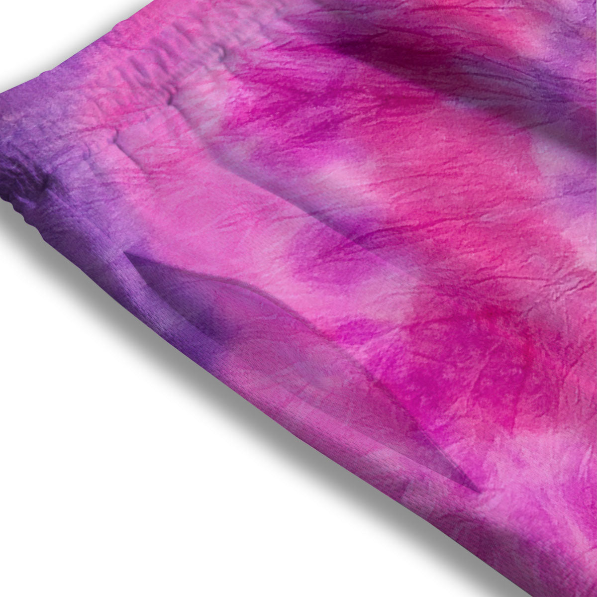 Double Pink Tie Dye Print Mesh Shorts