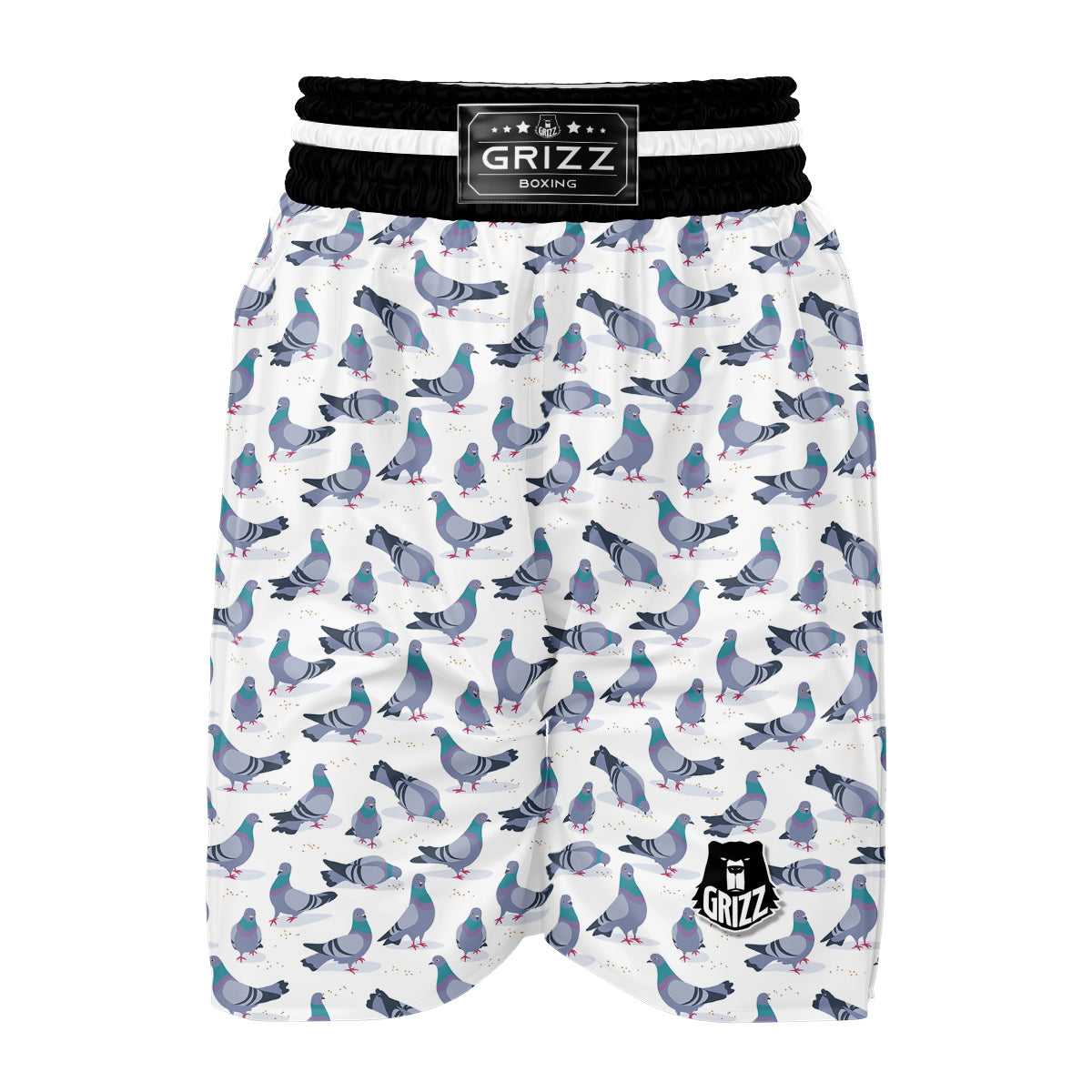 Dove Print Pattern Boxing Shorts-grizzshop