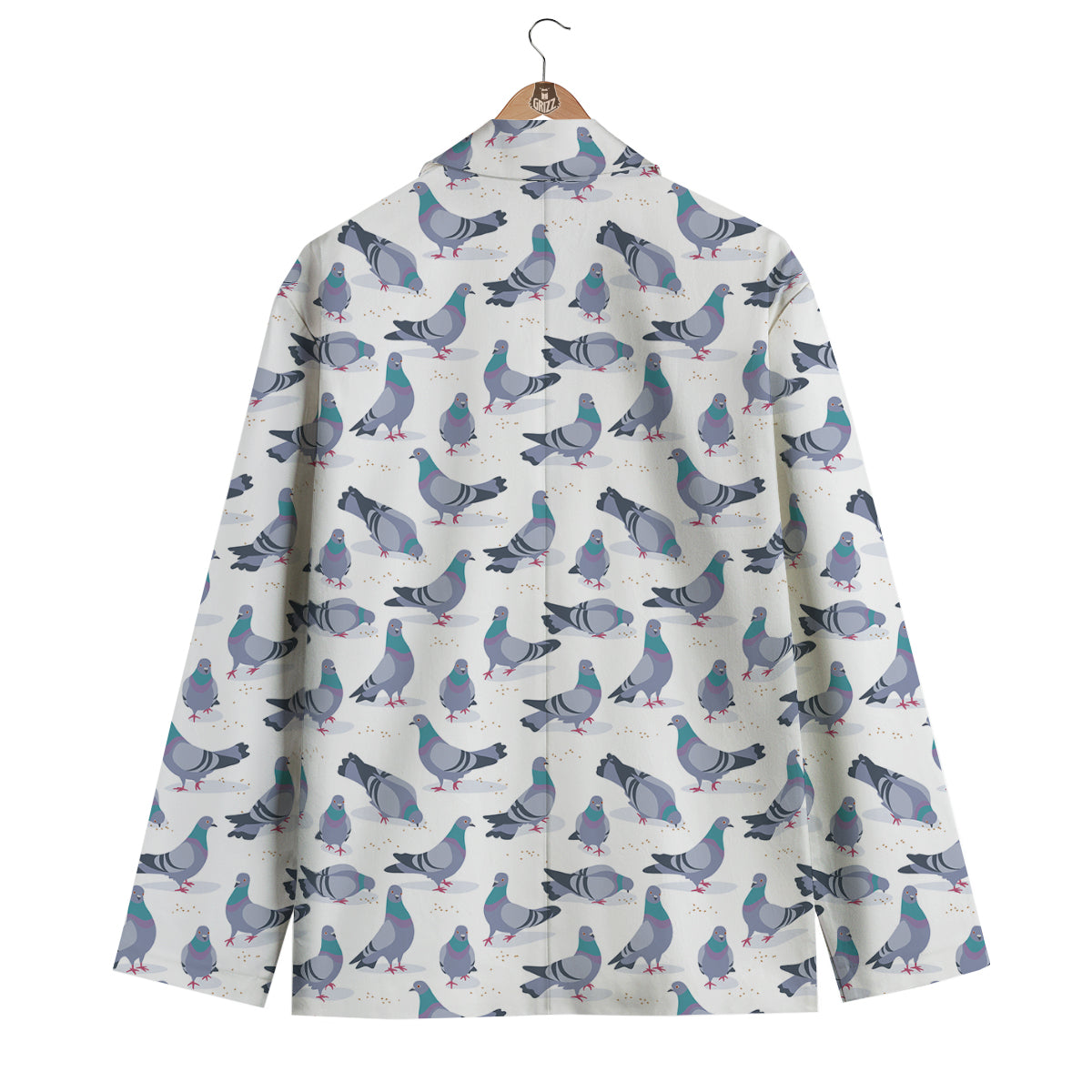 Dove Print Pattern Men's Blazer-grizzshop
