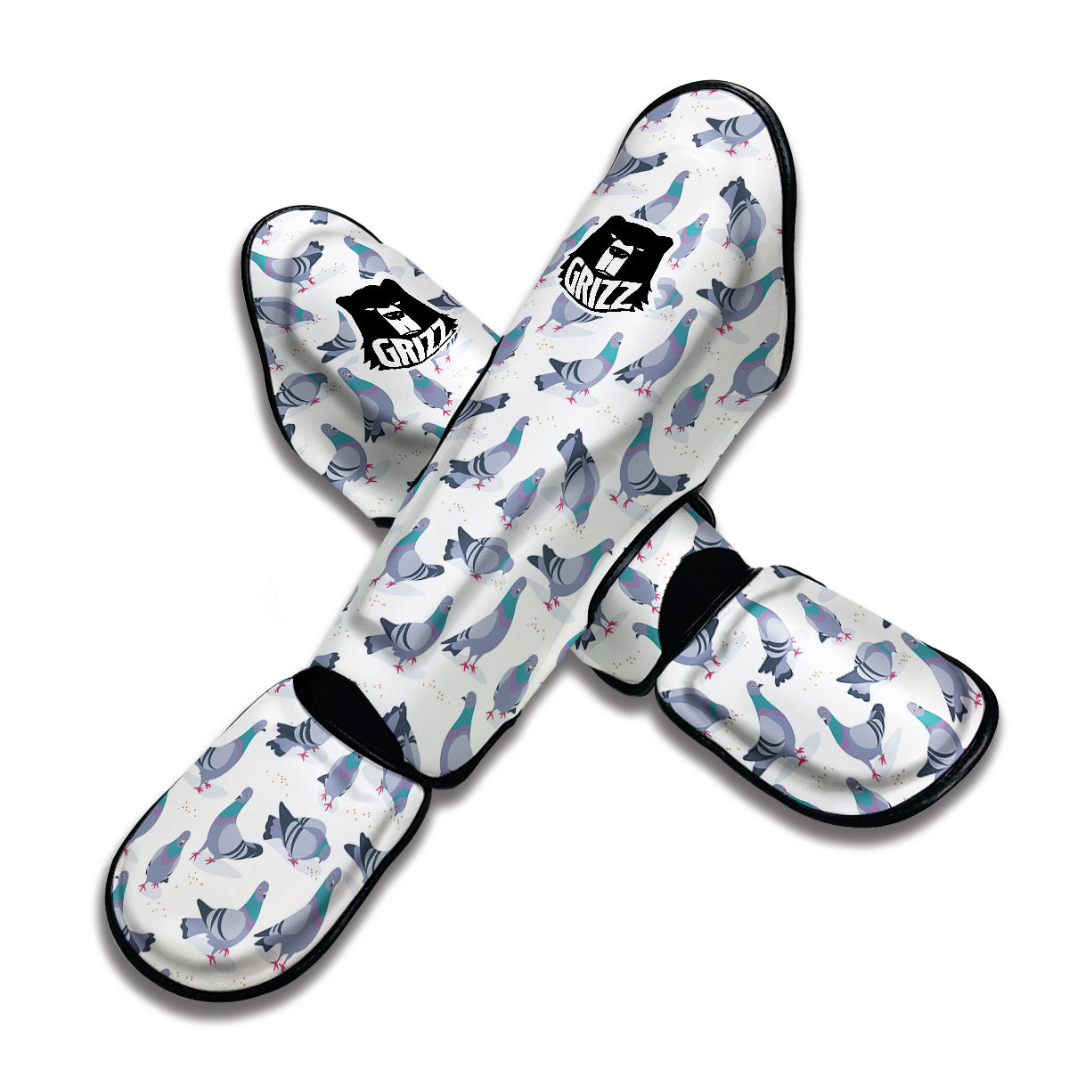 Dove Print Pattern Muay Thai Shin Guards-grizzshop