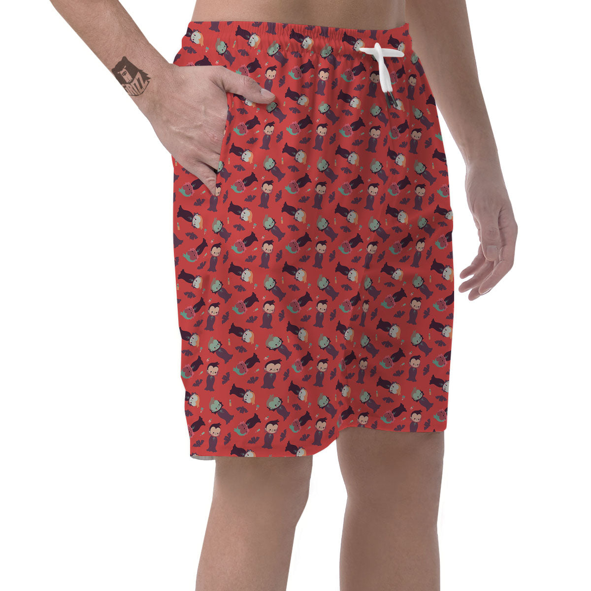 Dracula Cartoon Print Pattern Men's Shorts-grizzshop