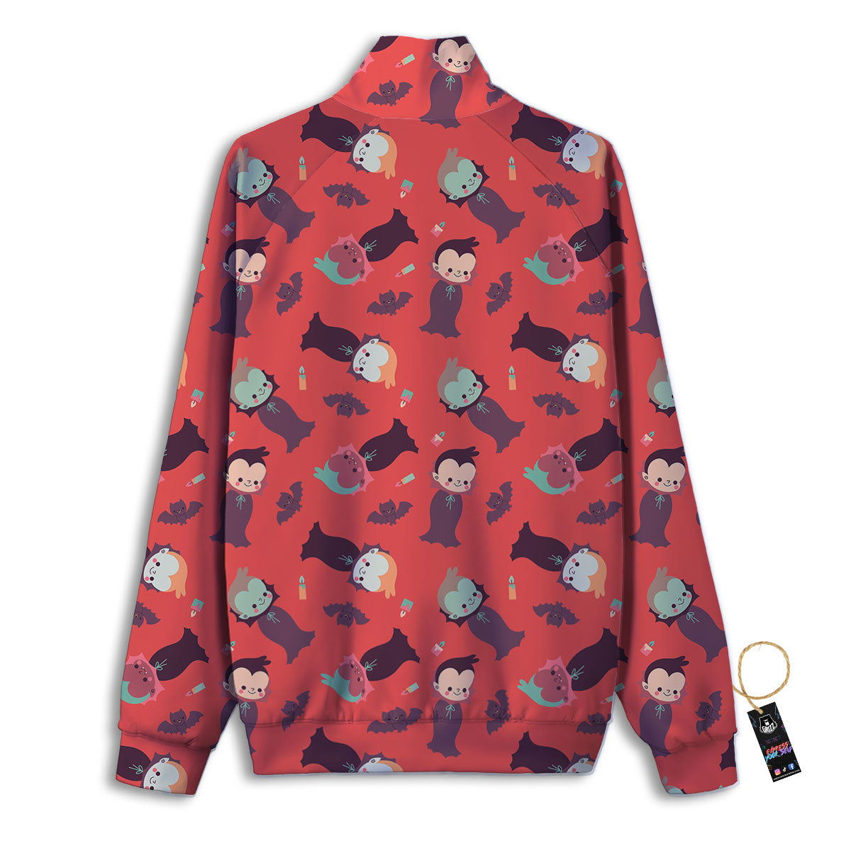 Dracula Cartoon Print Pattern Track Jacket-grizzshop