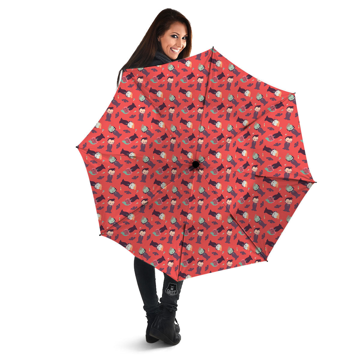 Dracula Cartoon Print Pattern Umbrella-grizzshop