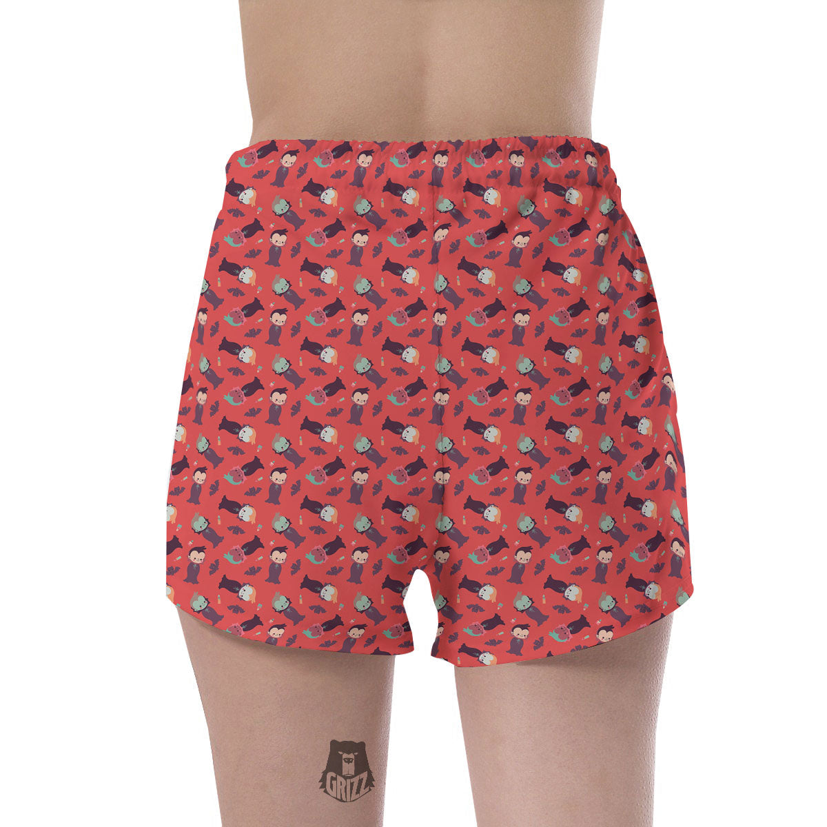 Dracula Cartoon Print Pattern Women's Shorts-grizzshop