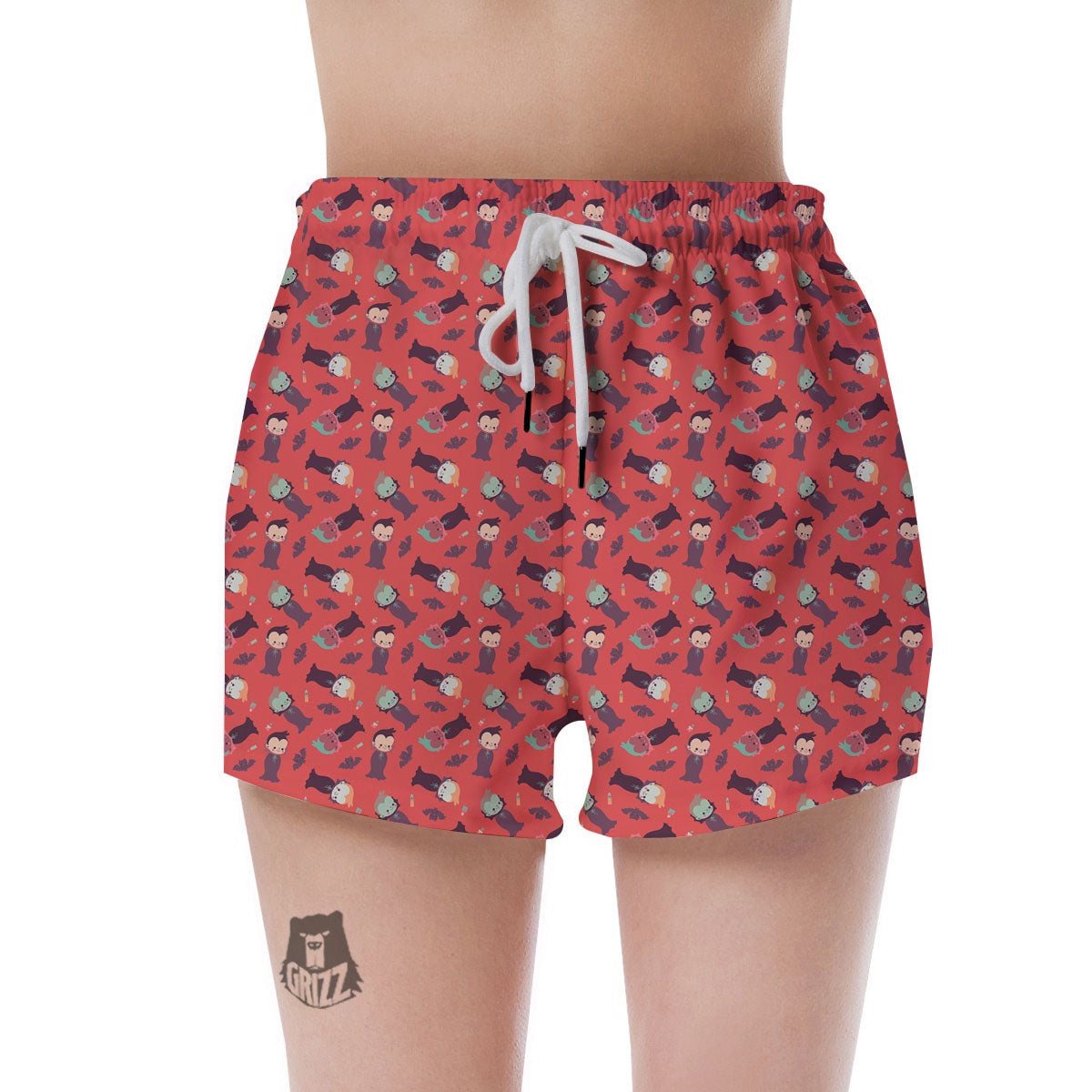 Dracula Cartoon Print Pattern Women's Shorts-grizzshop