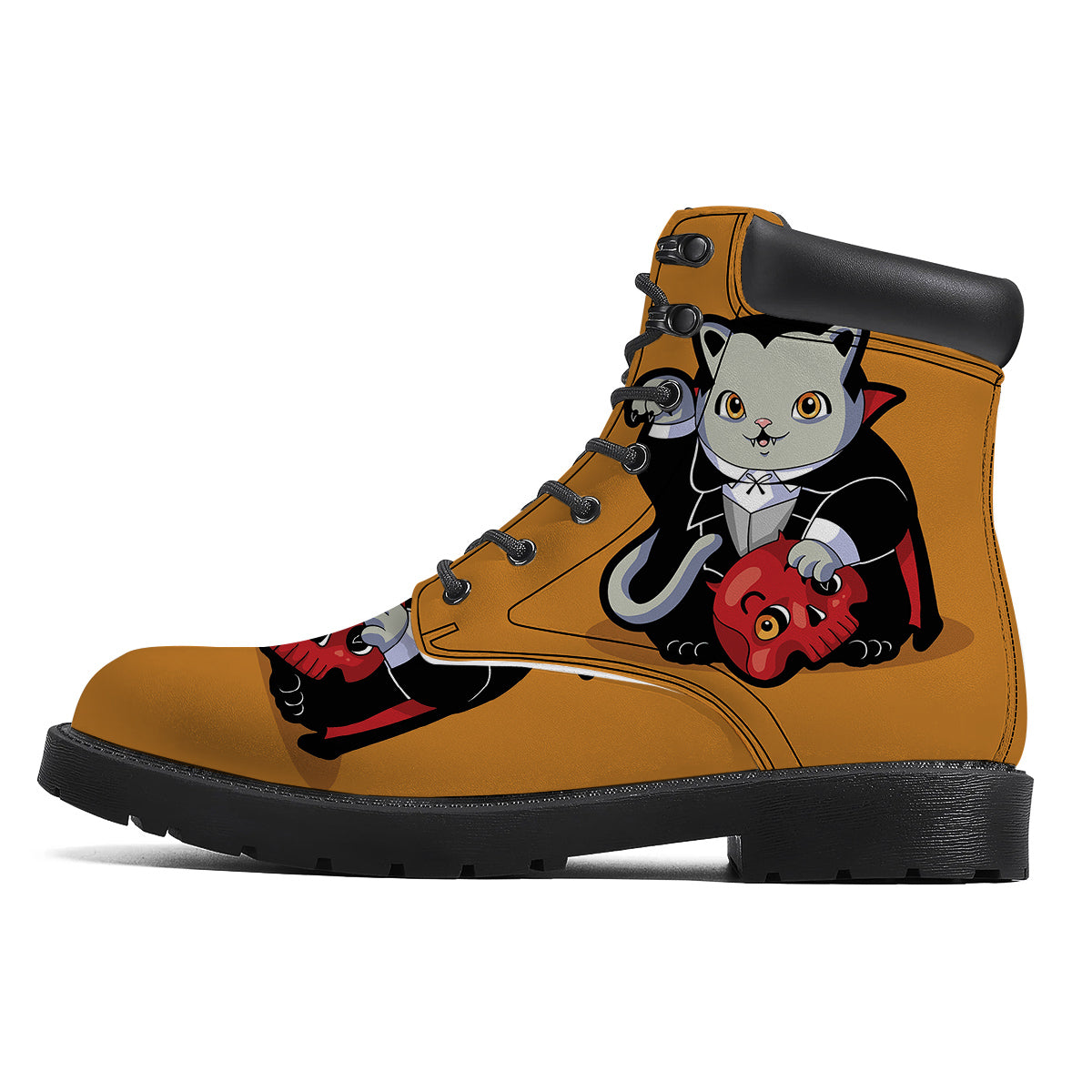 Dracula Cute Cat Print Boots-grizzshop