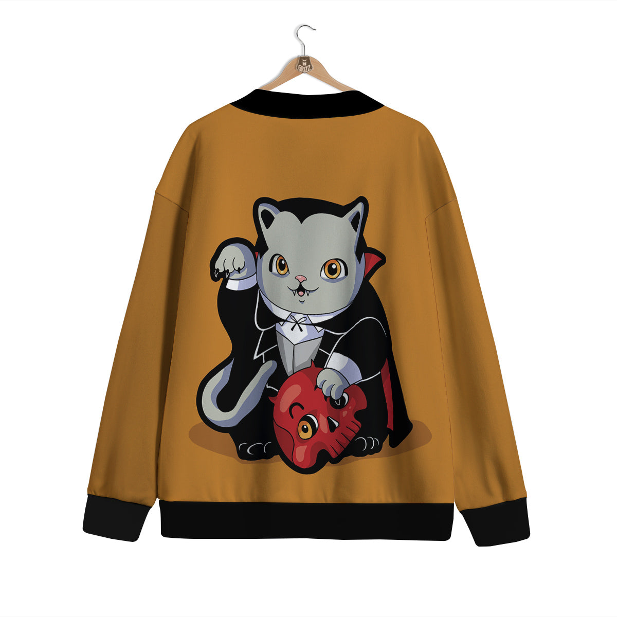 Dracula Cute Cat Print Cardigan-grizzshop