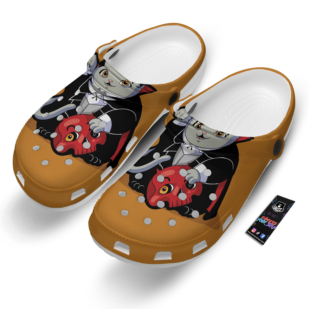 Dracula Cute Cat Print Clog-grizzshop