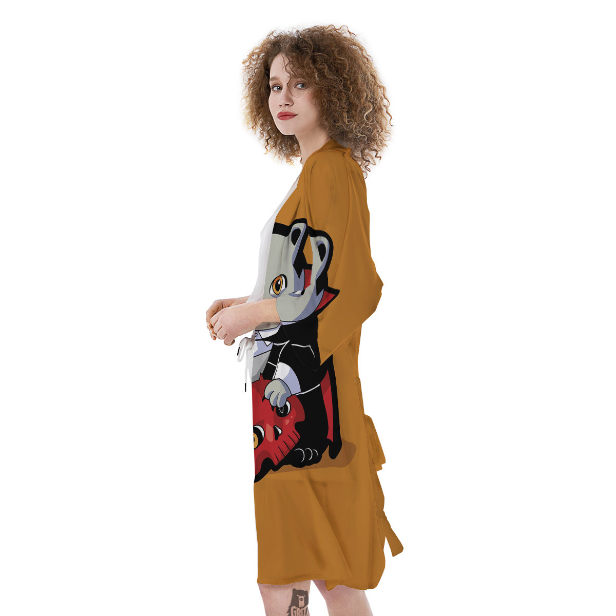 Dracula Cute Cat Print Kimono-grizzshop