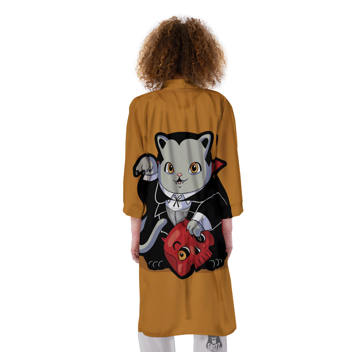 Dracula Cute Cat Print Kimono-grizzshop