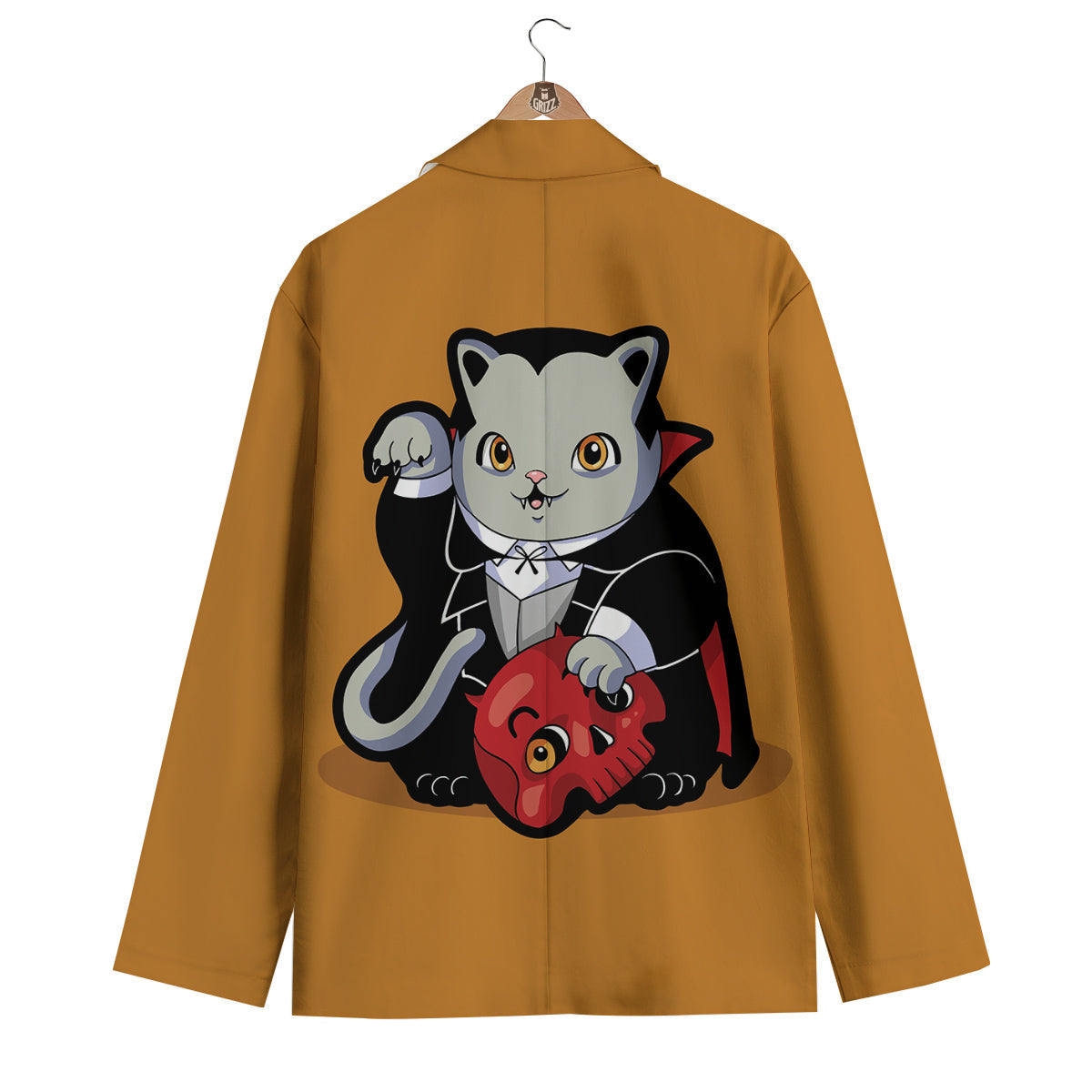Dracula Cute Cat Print Men's Blazer-grizzshop