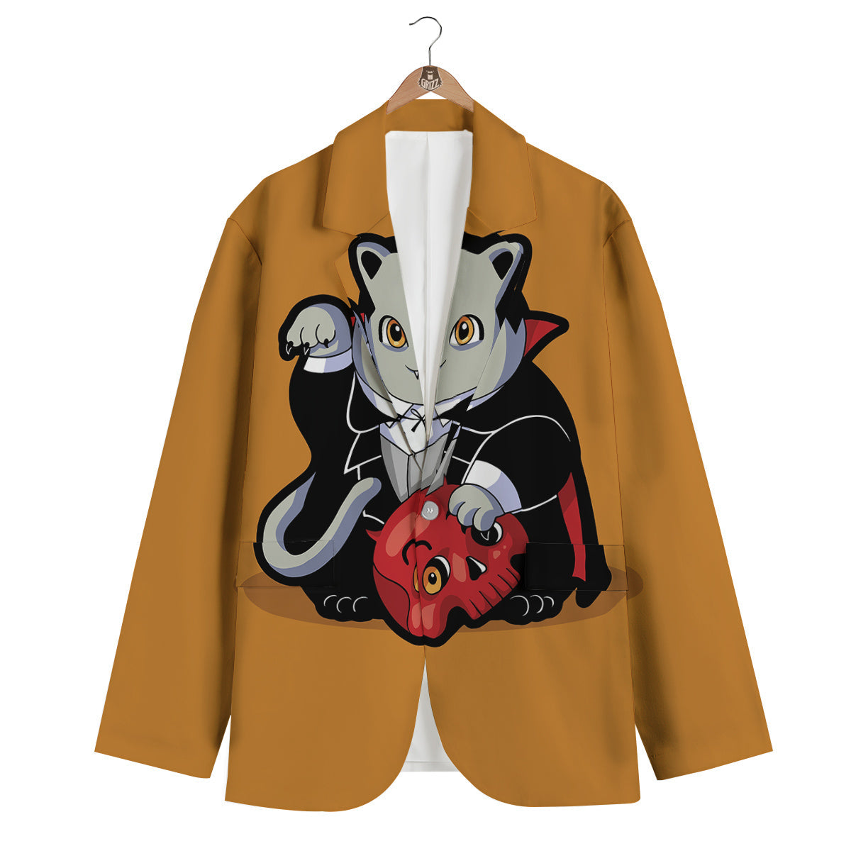 Dracula Cute Cat Print Men's Blazer-grizzshop