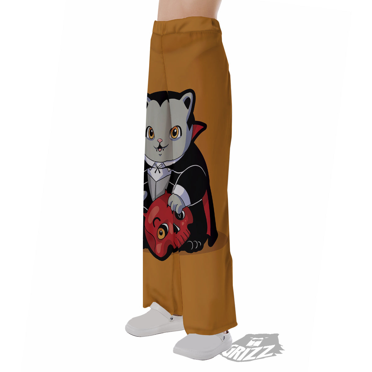 Dracula Cute Cat Print Pajama Pants-grizzshop