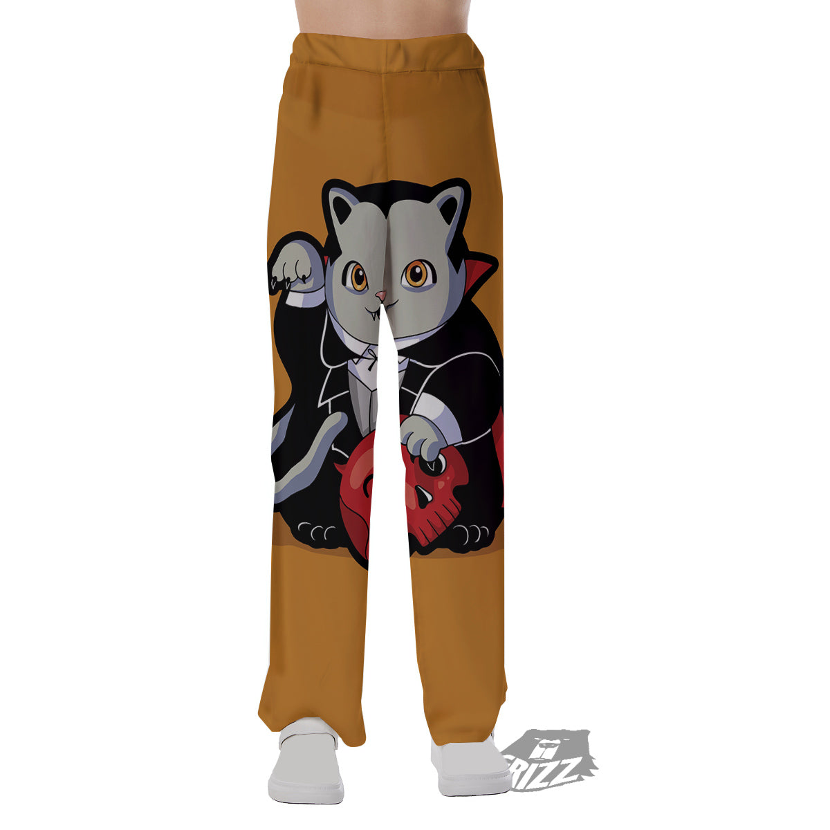 Dracula Cute Cat Print Pajama Pants-grizzshop