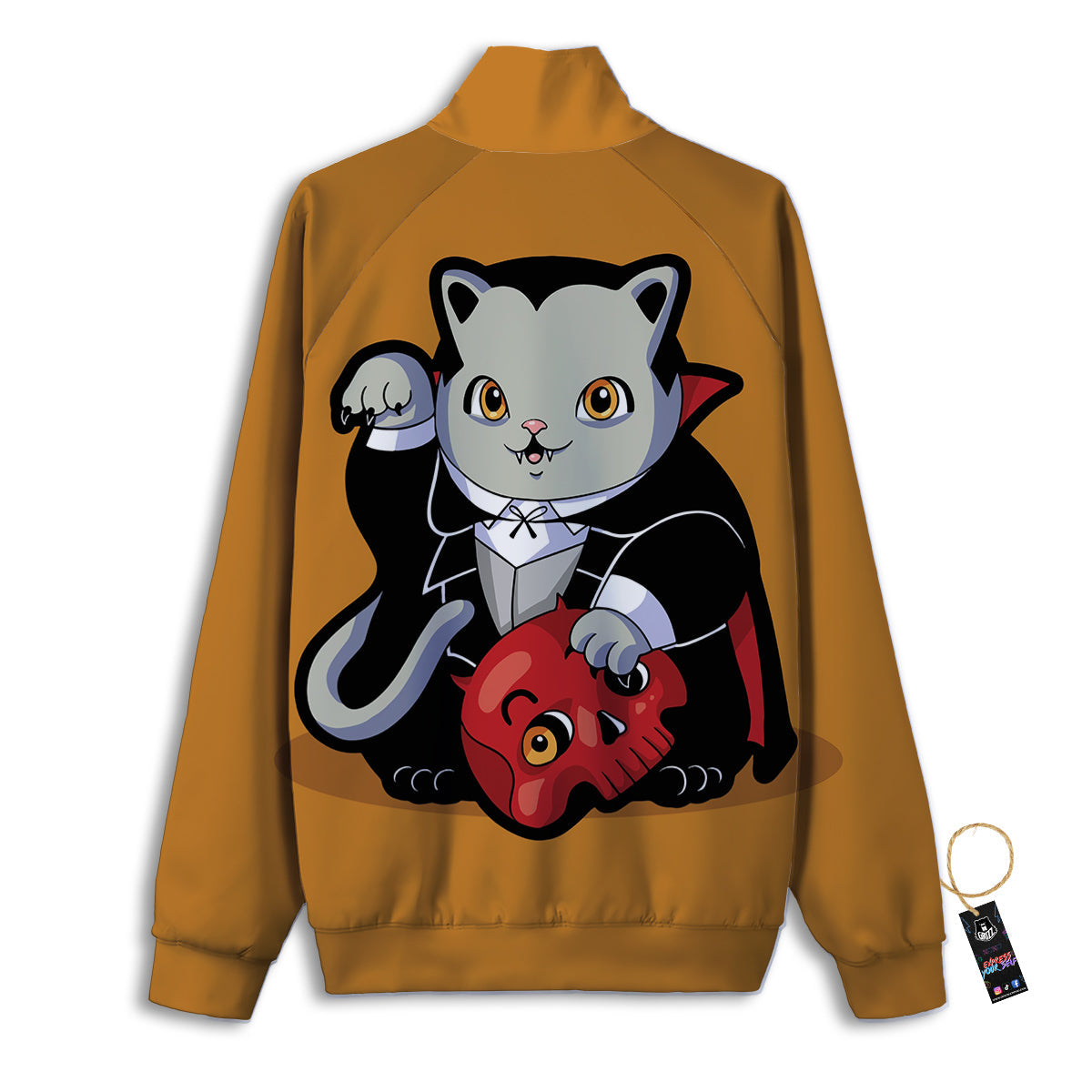 Dracula Cute Cat Print Track Jacket-grizzshop