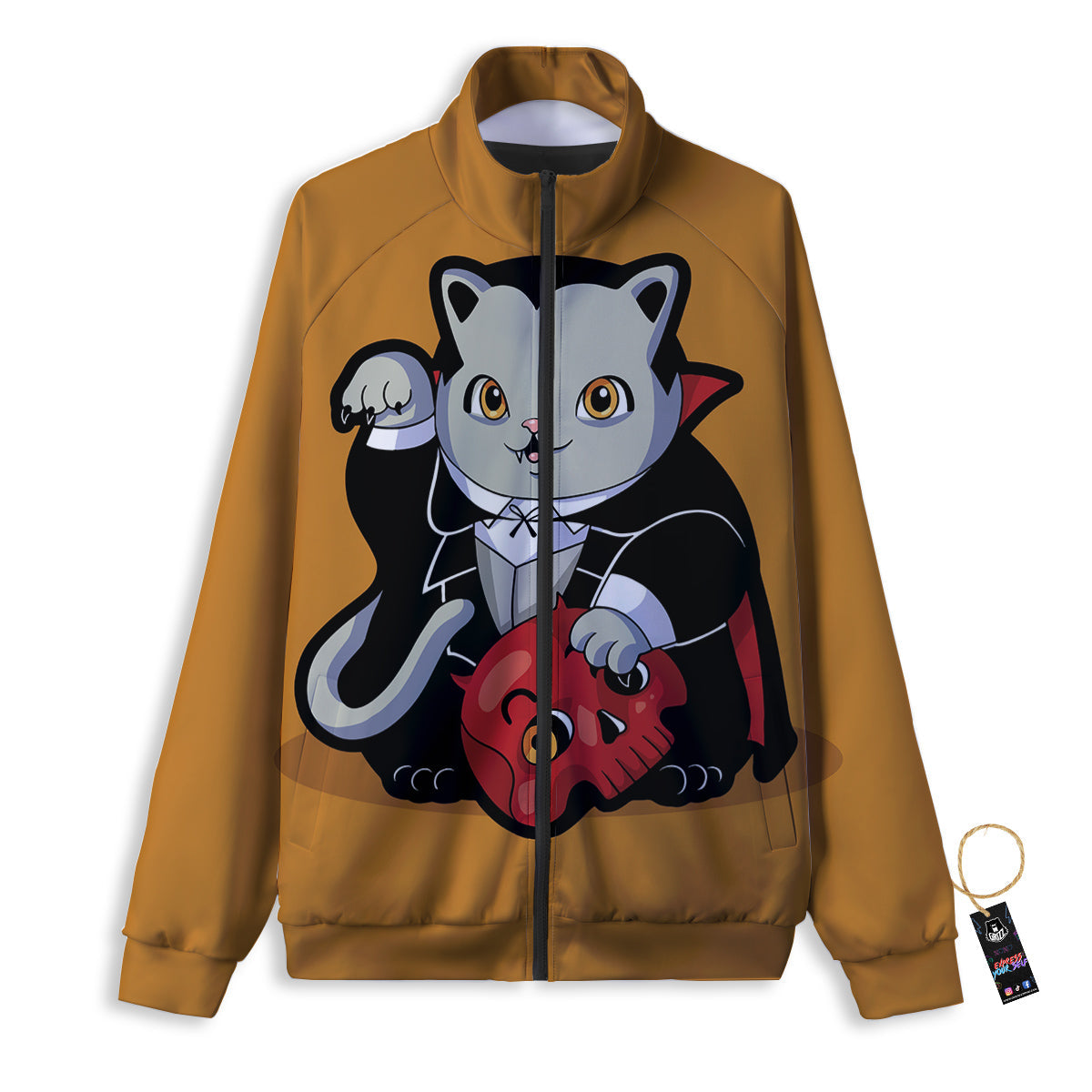 Dracula Cute Cat Print Track Jacket-grizzshop