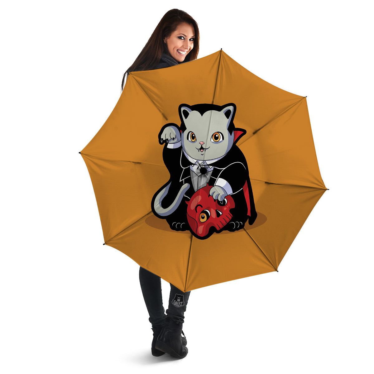 Dracula Cute Cat Print Umbrella-grizzshop