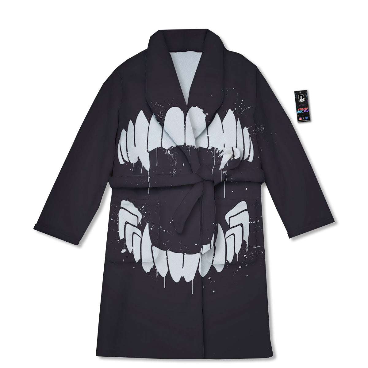 Dracula Fang Print Bathrobe-grizzshop