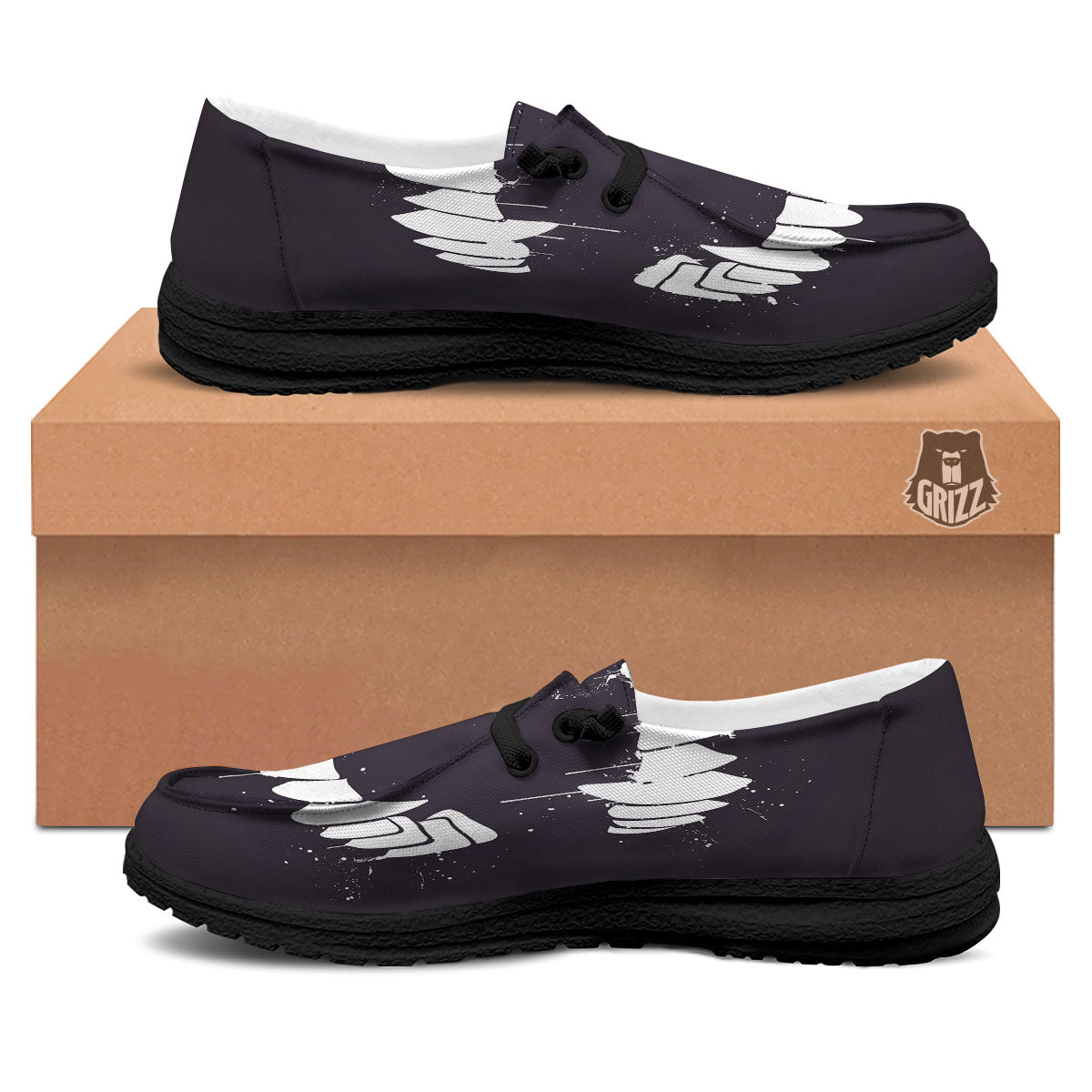 Dracula Fang Print Black Loafers-grizzshop