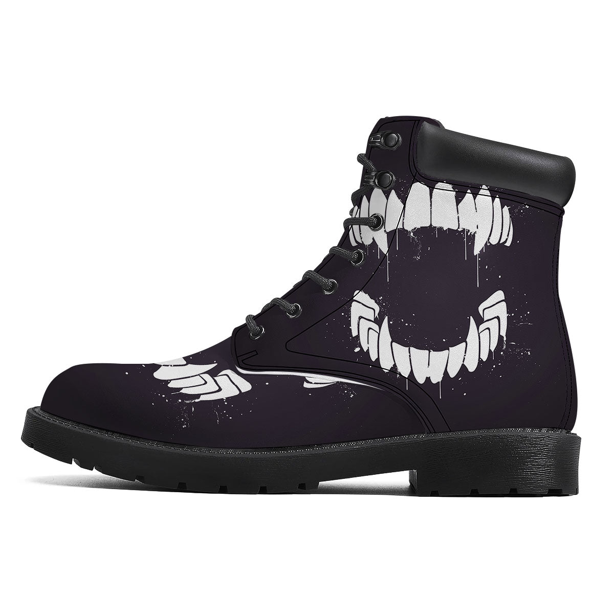 Dracula Fang Print Boots-grizzshop