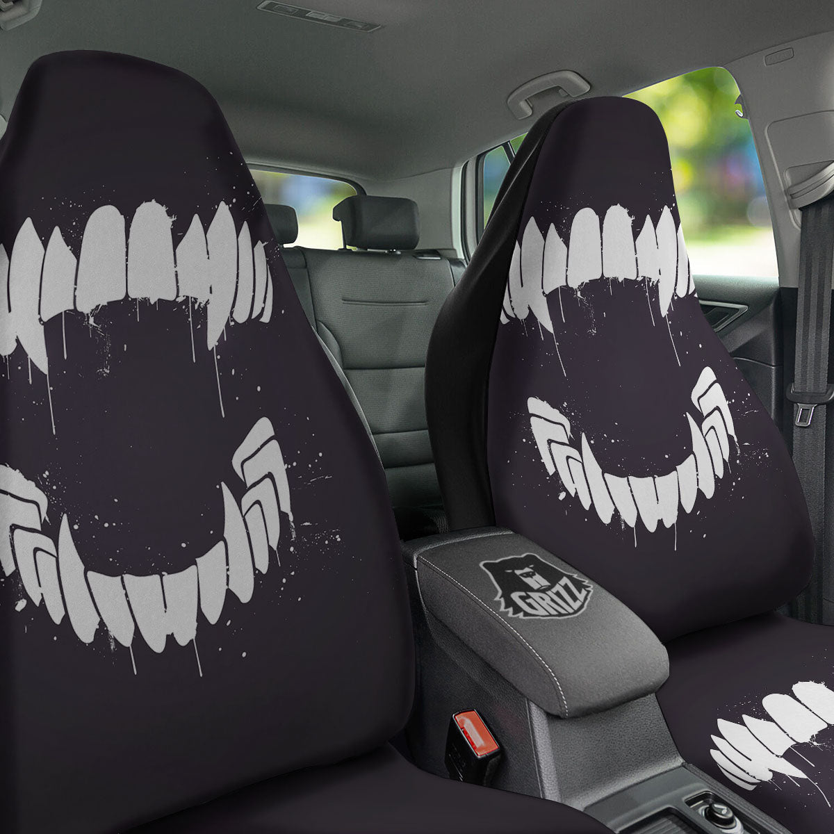 Dracula Fang Print Car Seat Covers-grizzshop
