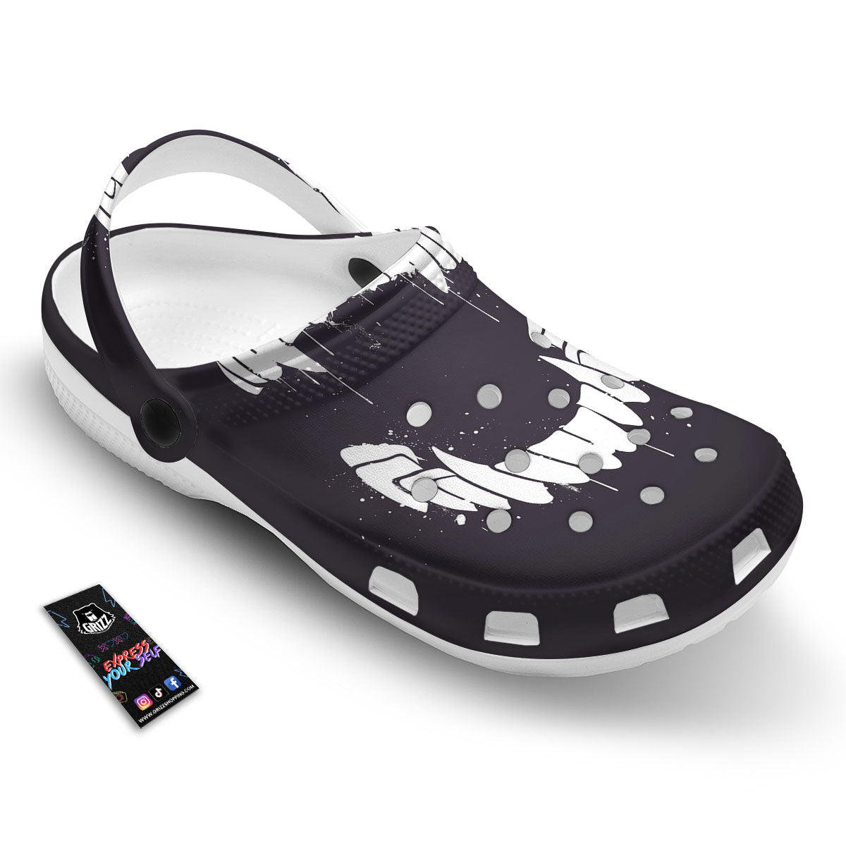 Dracula Fang Print Clog-grizzshop