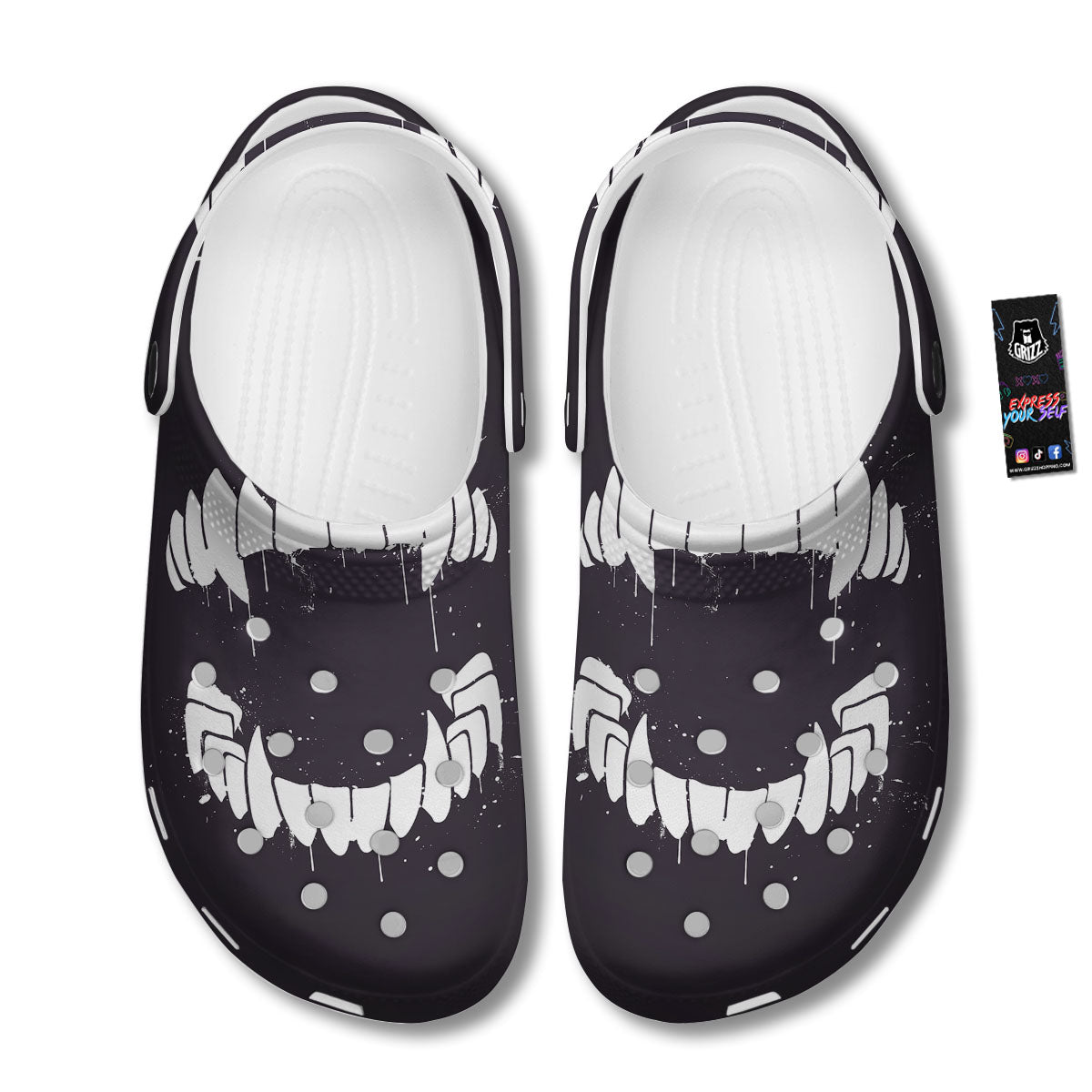 Dracula Fang Print Clog-grizzshop