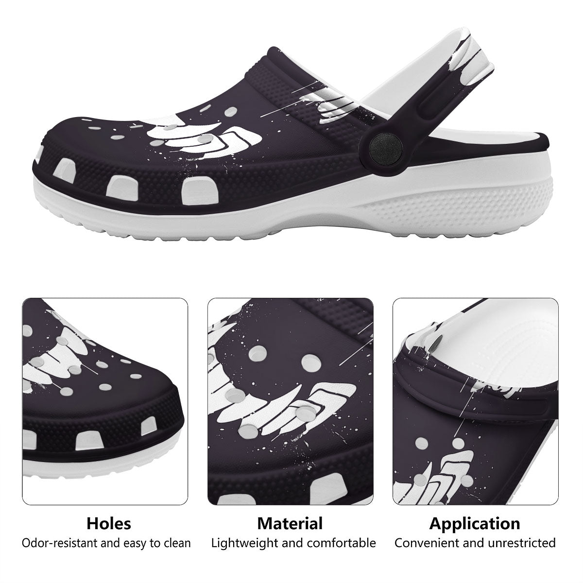 Dracula Fang Print Clog-grizzshop
