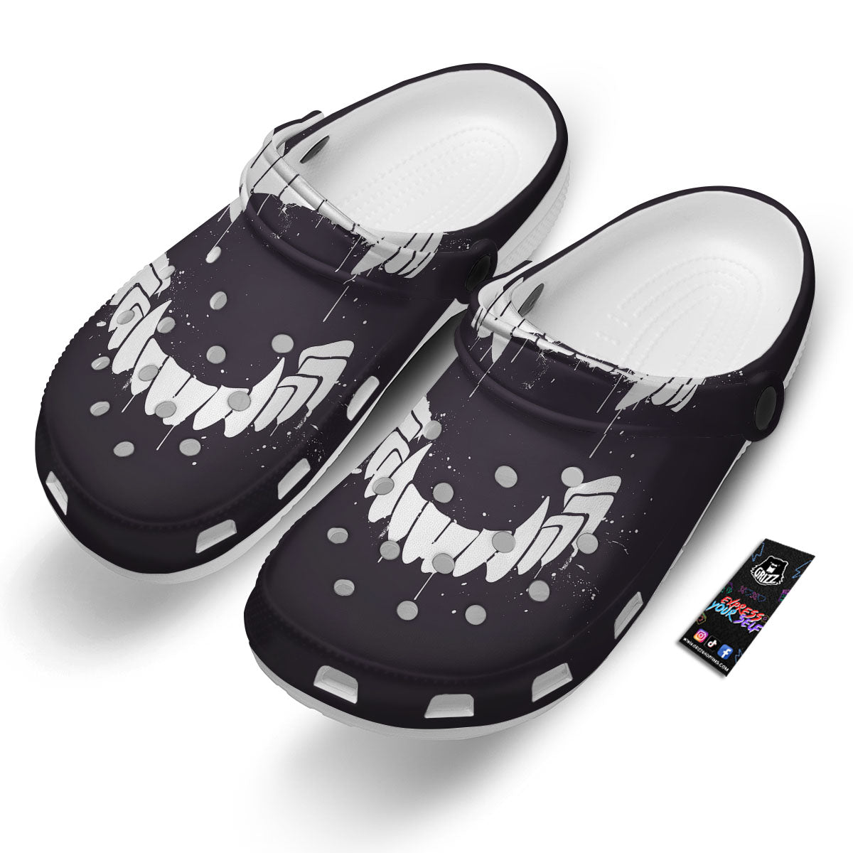Dracula Fang Print Clog-grizzshop