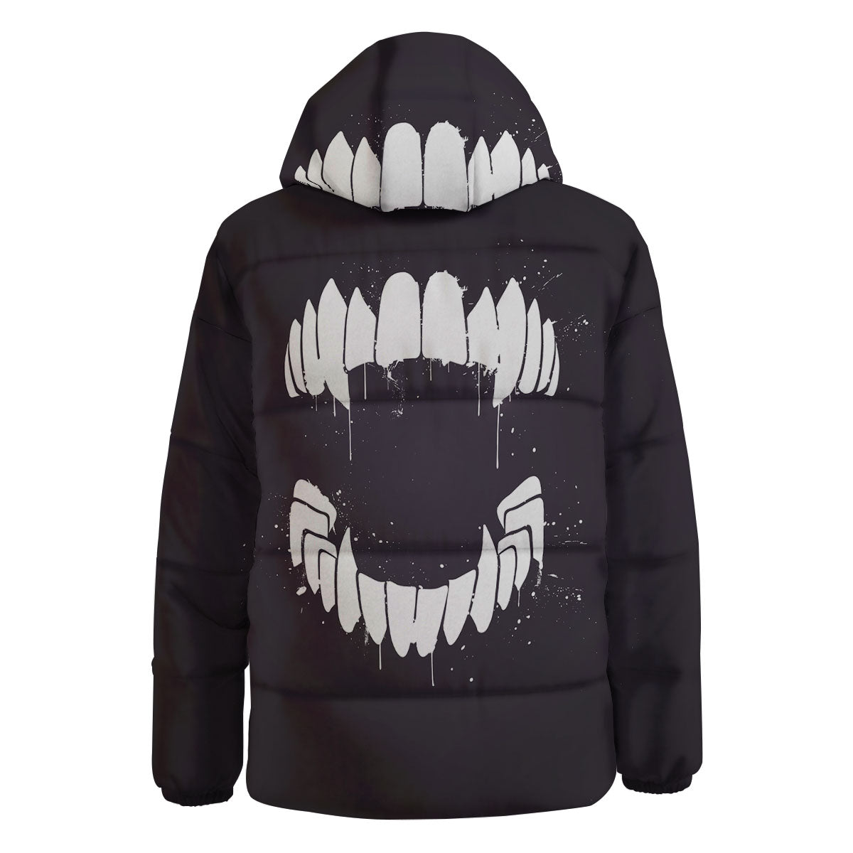 Dracula Fang Print Down Jacket-grizzshop