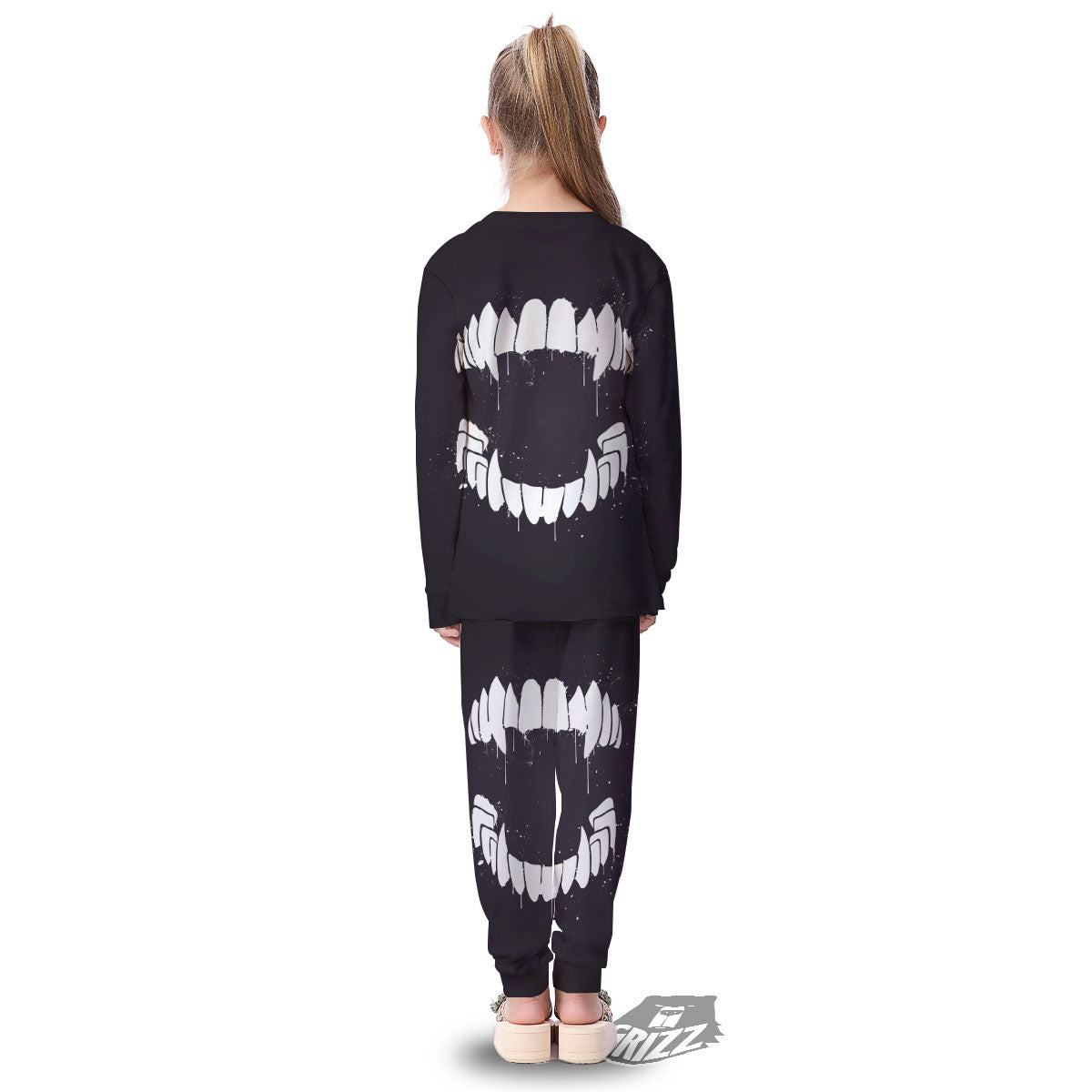 Dracula Fang Print Kid's Pajamas-grizzshop