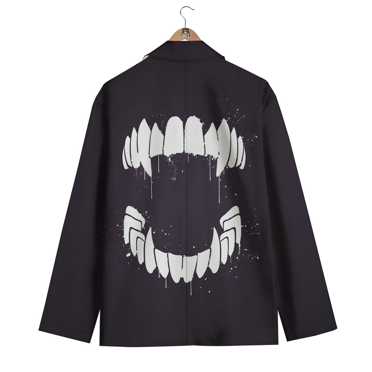 Dracula Fang Print Men's Blazer-grizzshop
