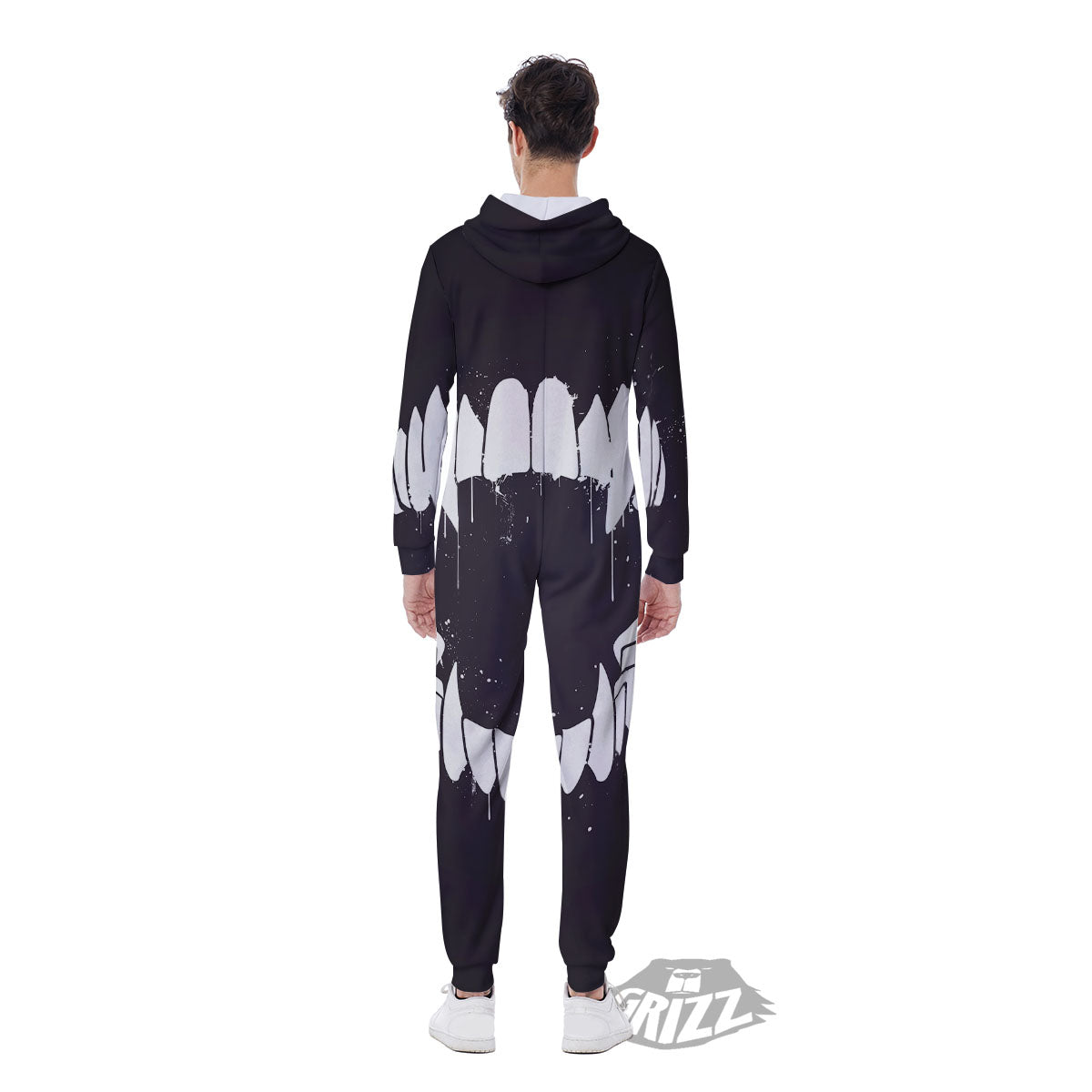 Dracula Fang Print Men's Jumpsuit-grizzshop
