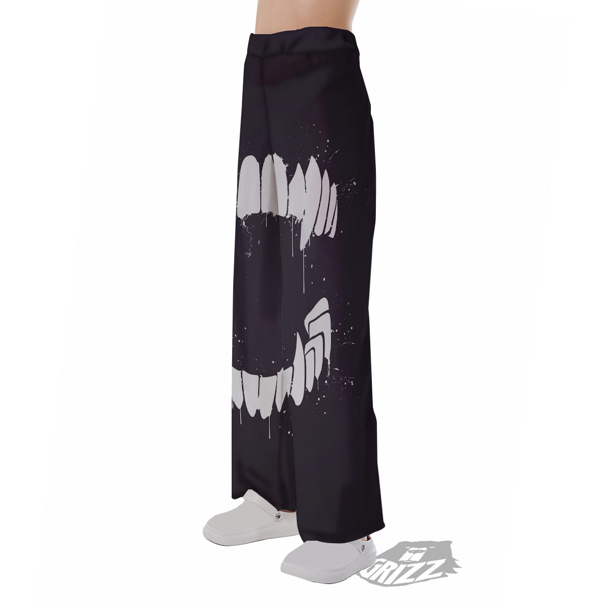 Dracula Fang Print Pajama Pants-grizzshop