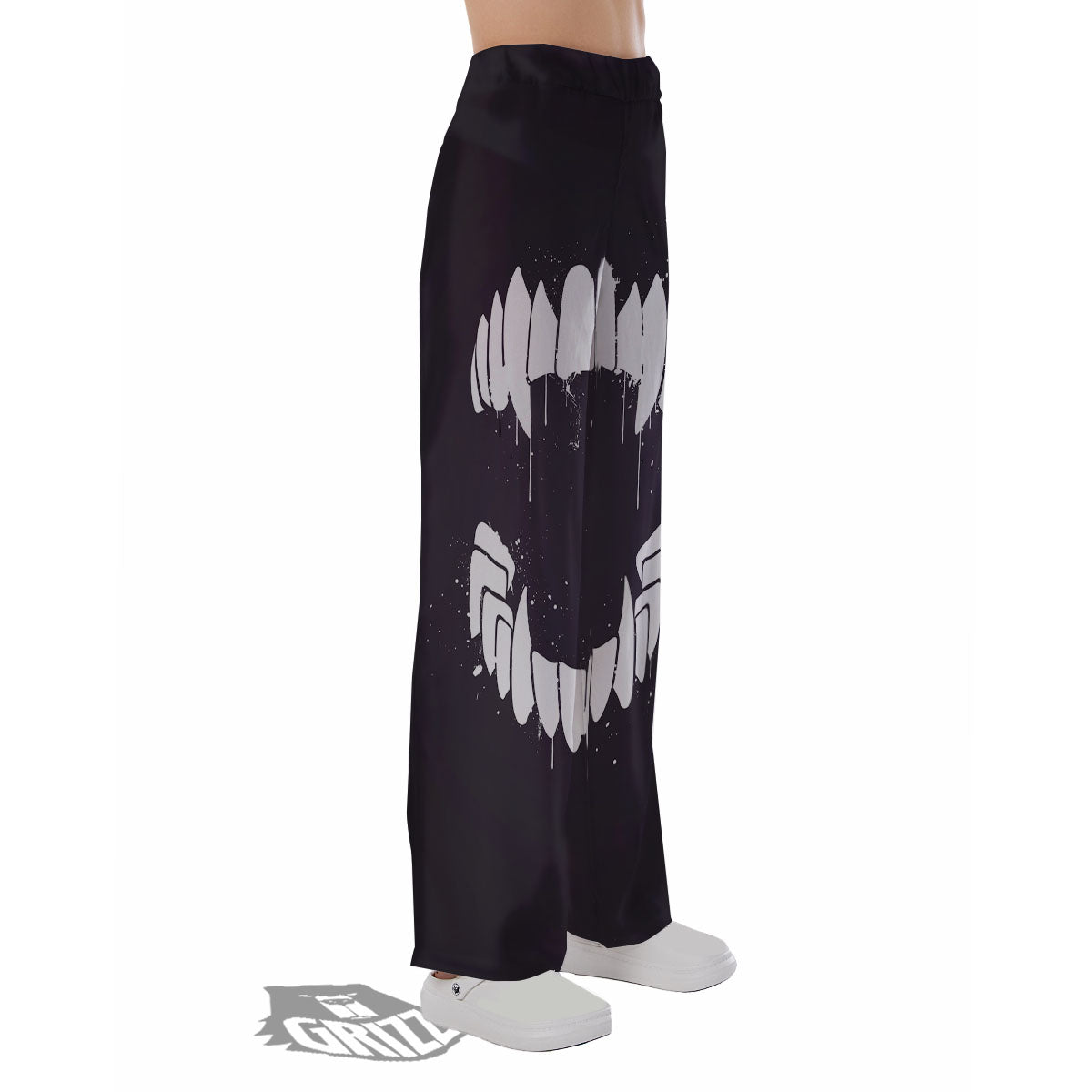 Dracula Fang Print Pajama Pants-grizzshop