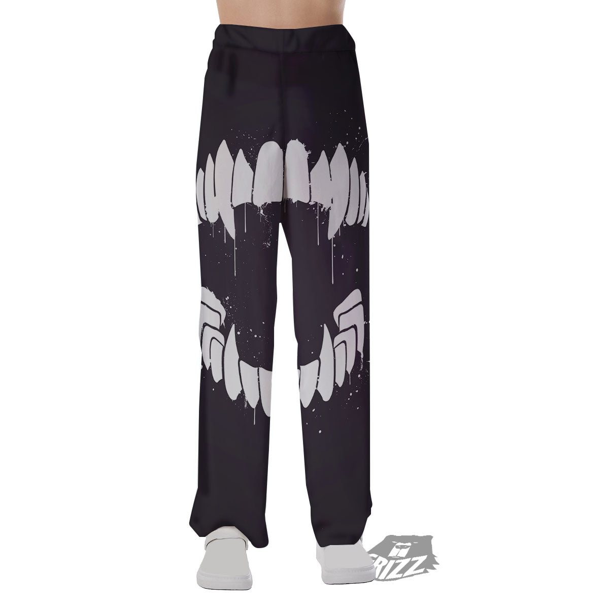 Dracula Fang Print Pajama Pants-grizzshop