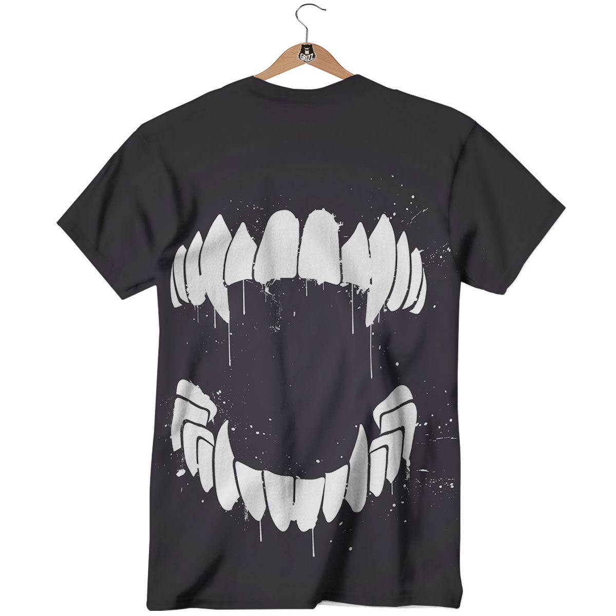 Dracula Fang Print T-Shirt-grizzshop