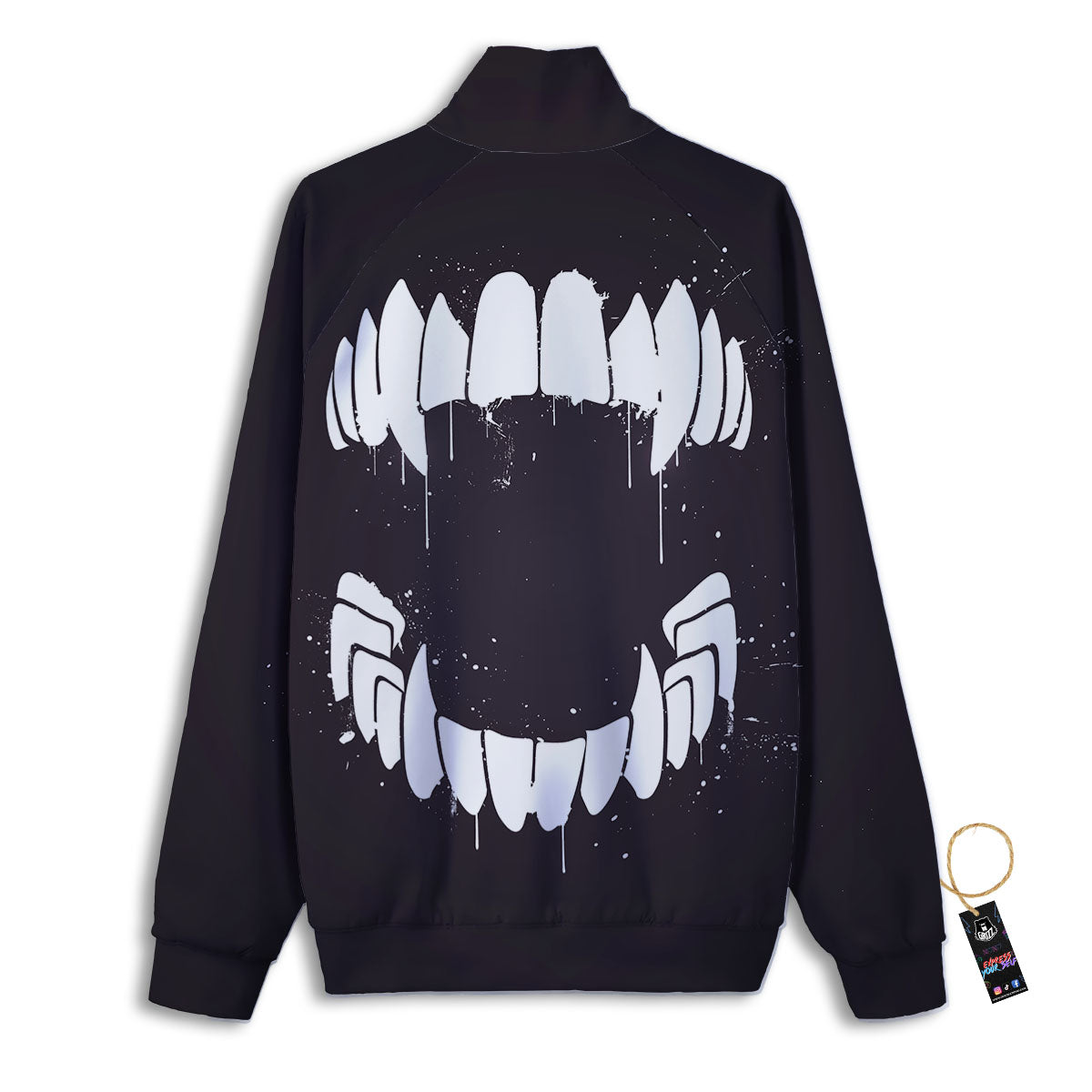 Dracula Fang Print Track Jacket-grizzshop