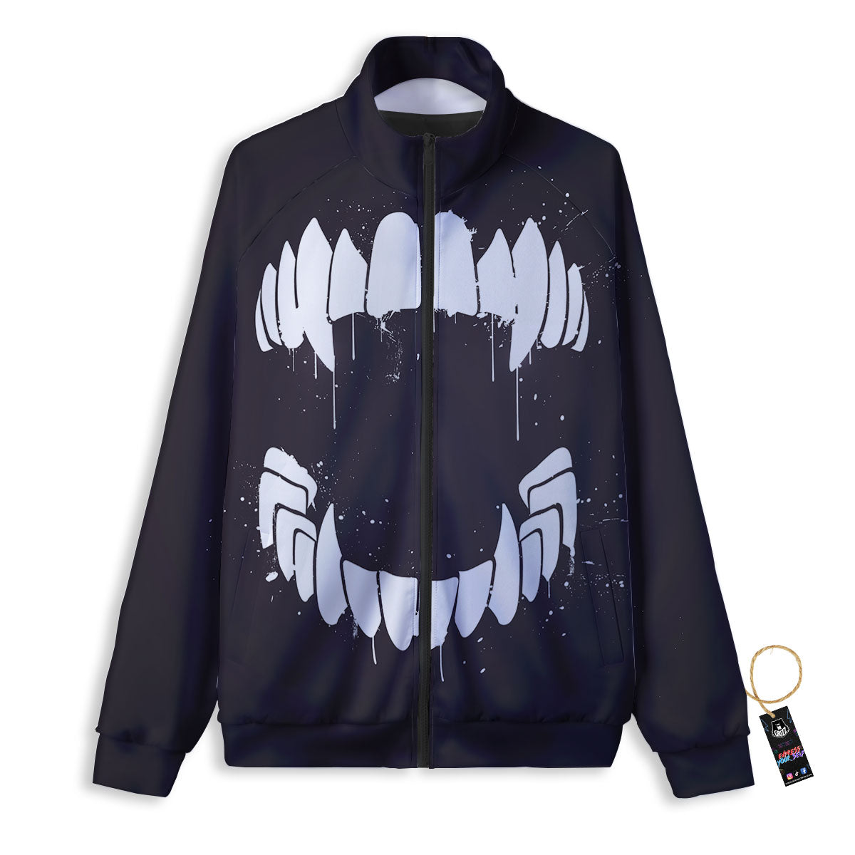 Dracula Fang Print Track Jacket-grizzshop