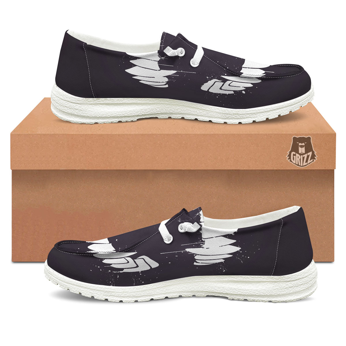 Dracula Fang Print White Loafers-grizzshop