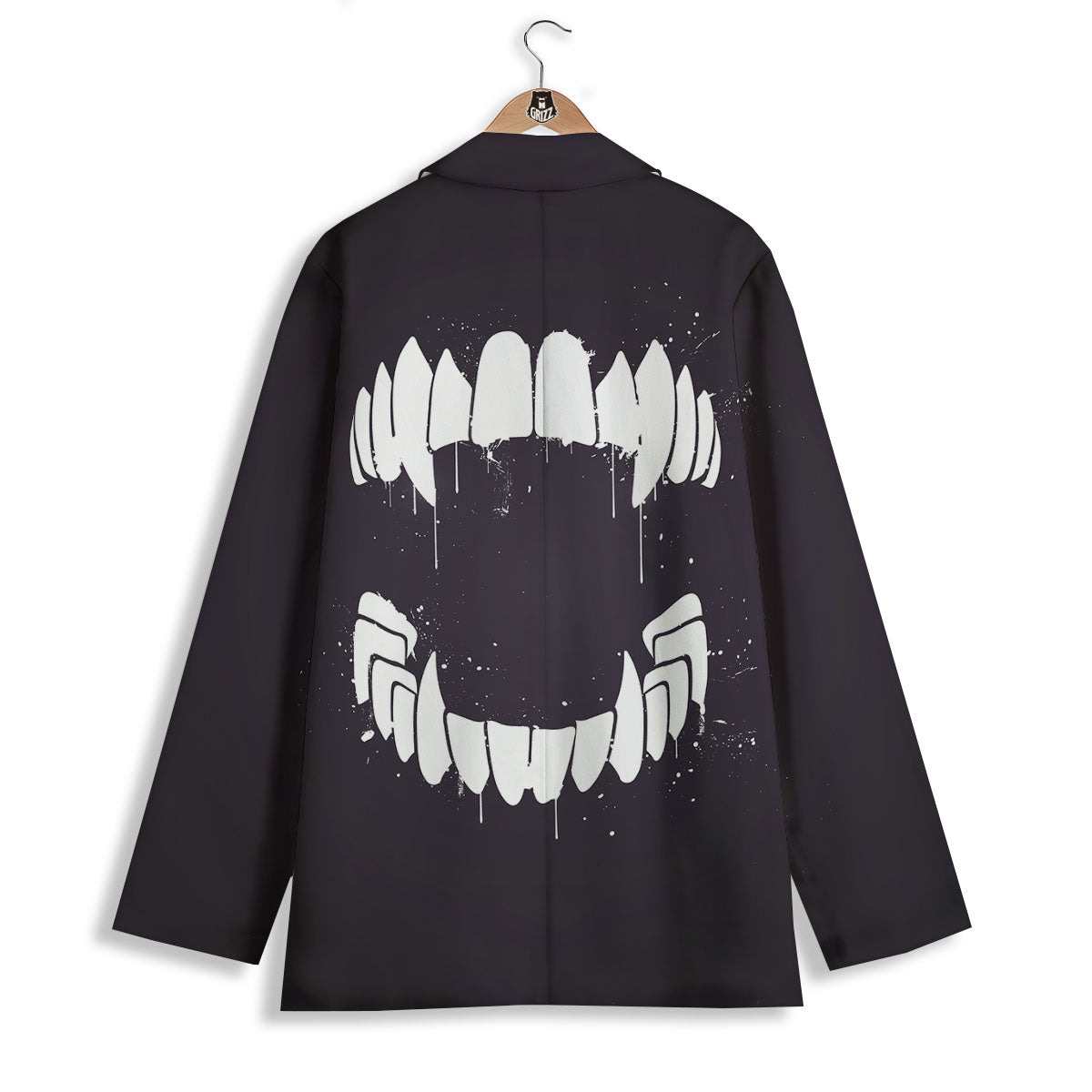 Dracula Fang Print Women's Blazer-grizzshop
