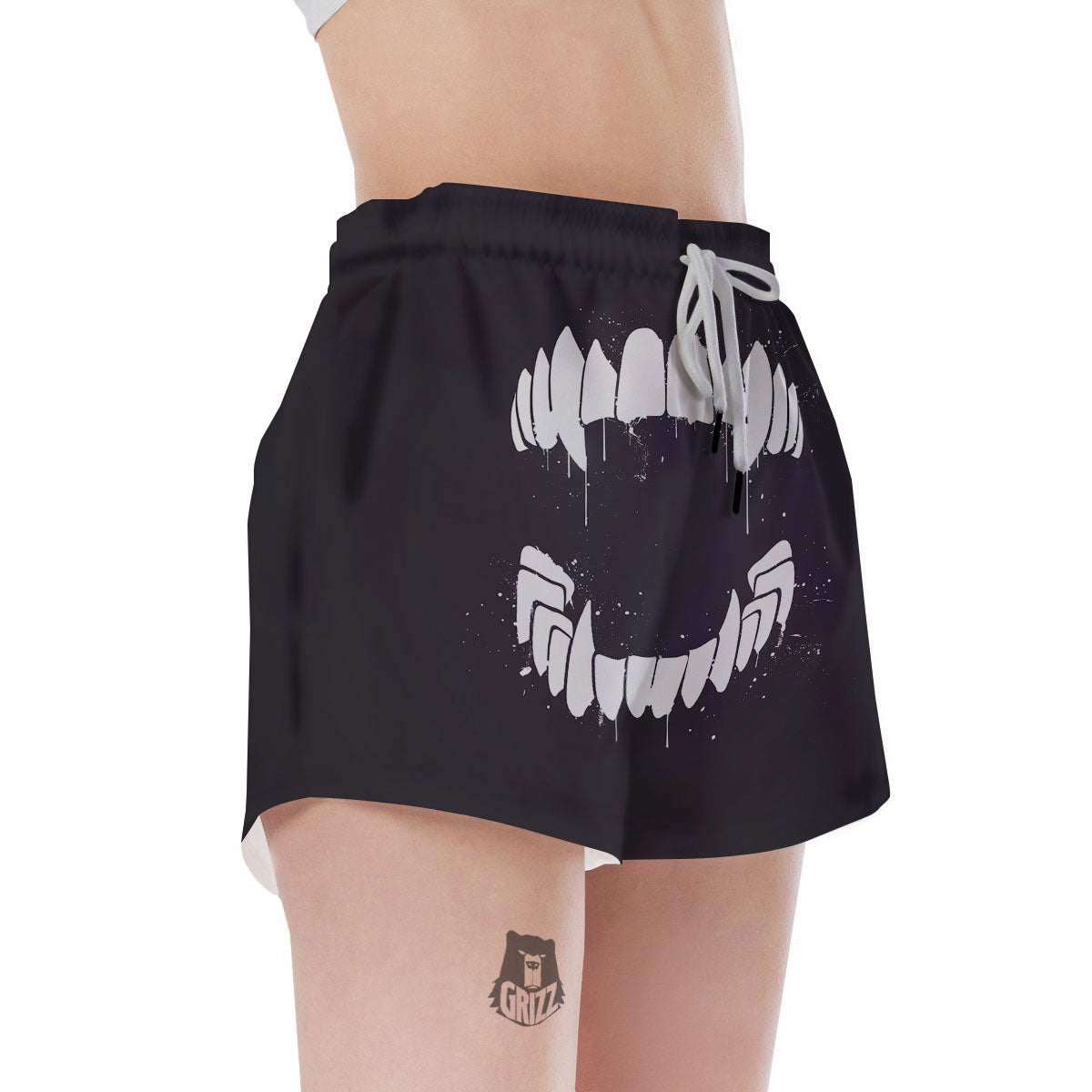Dracula Fang Print Women's Shorts-grizzshop