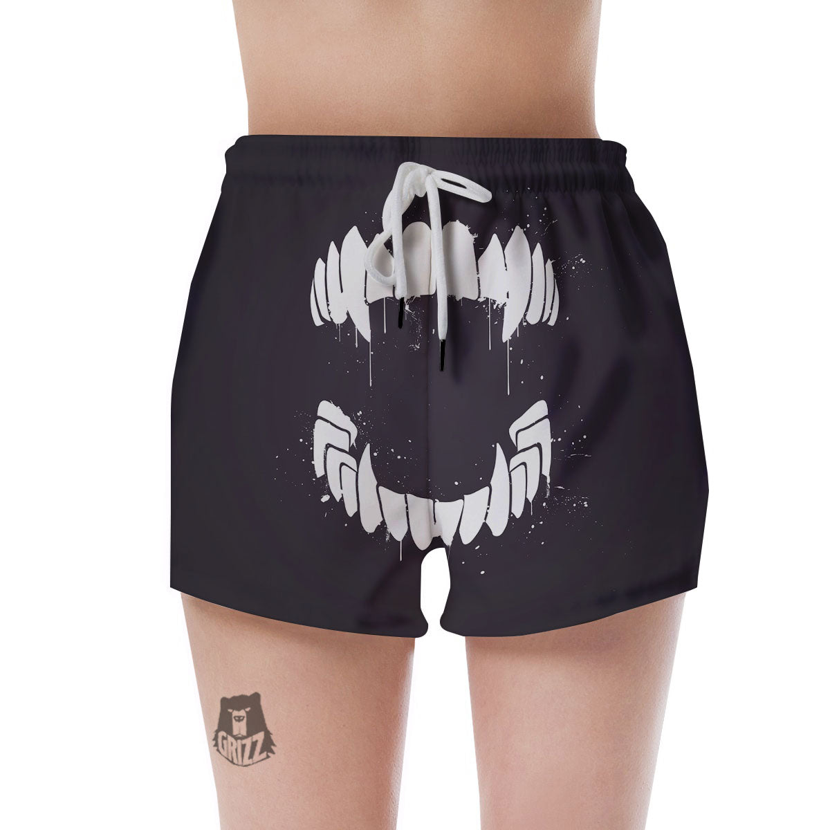Dracula Fang Print Women's Shorts-grizzshop