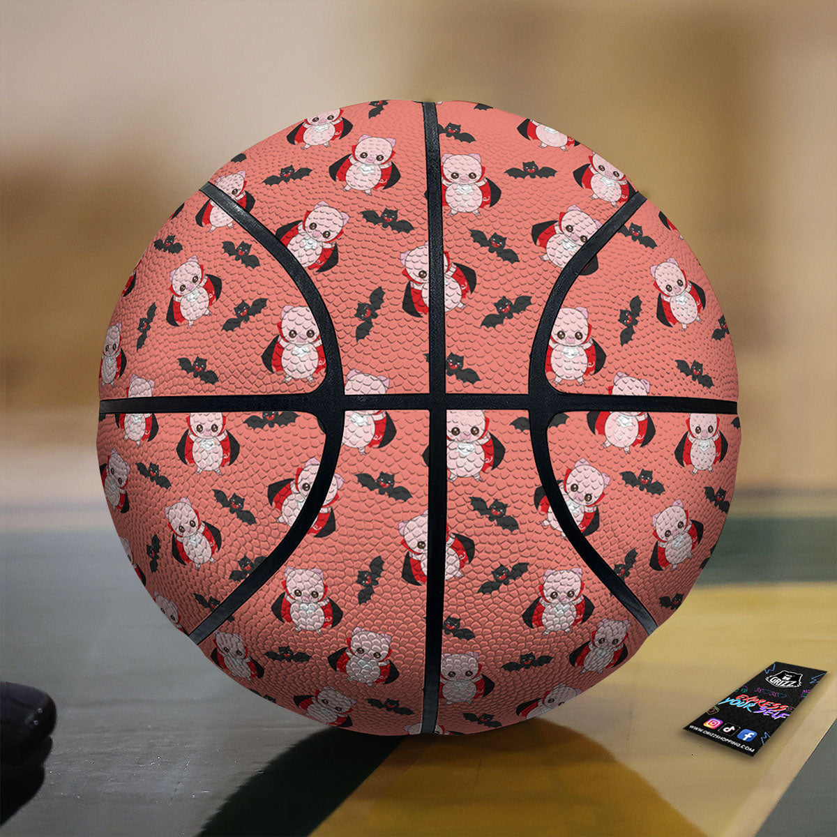 Dracula Pig Print Pattern Basketball-grizzshop