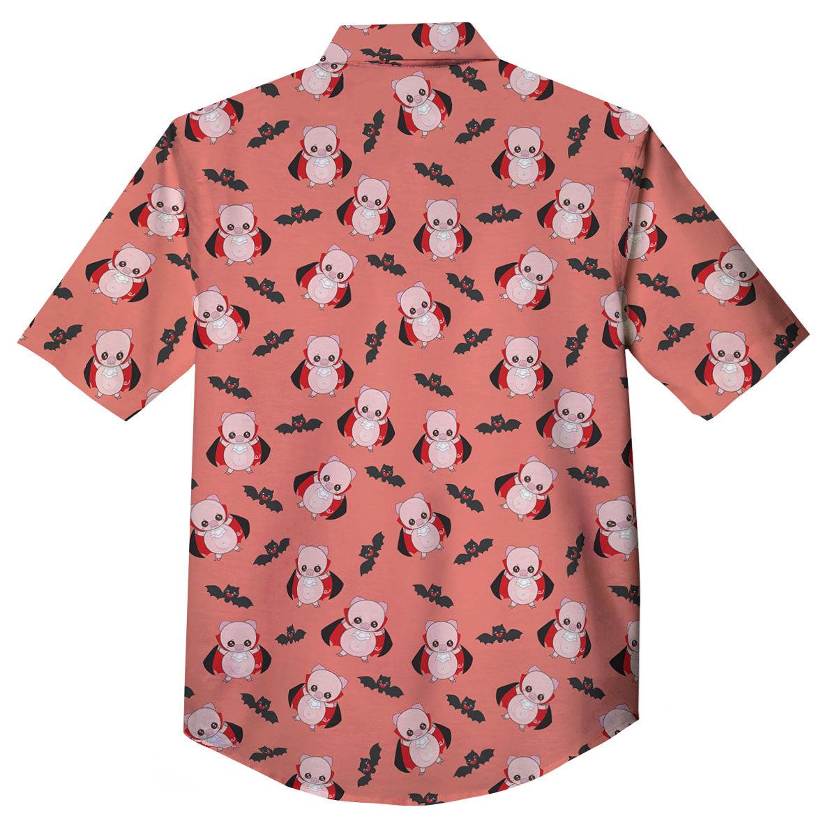 Dracula Pig Print Pattern Button Up Shirt-grizzshop