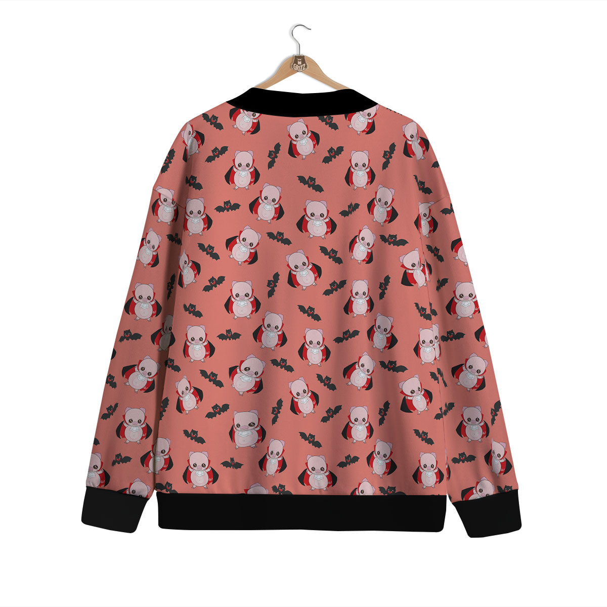 Dracula Pig Print Pattern Cardigan-grizzshop