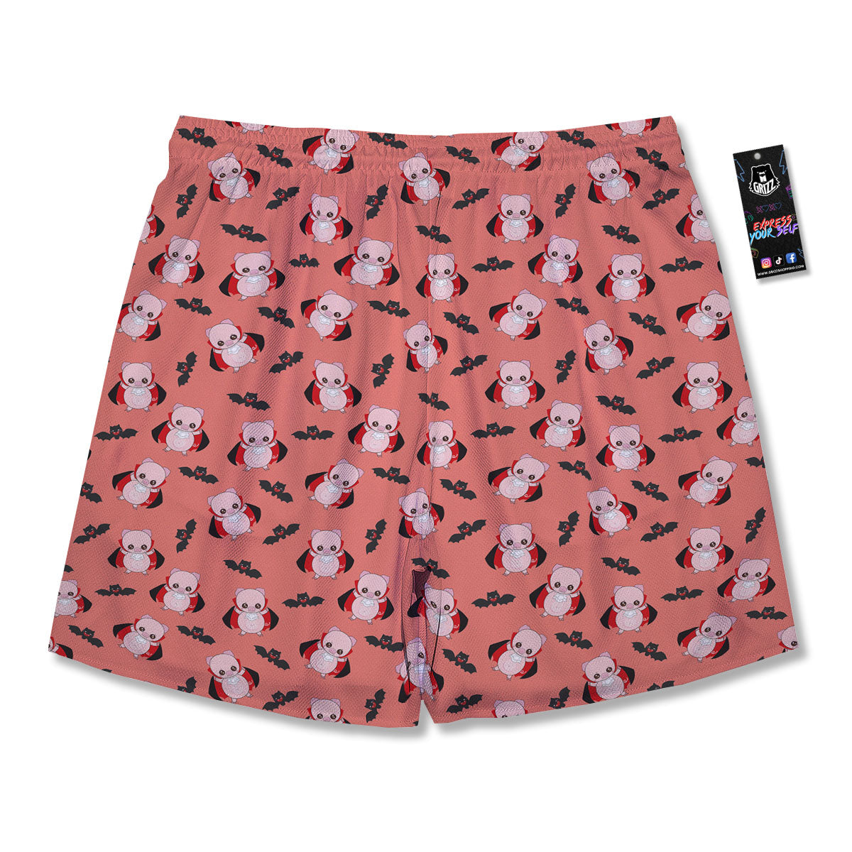 Dracula Pig Print Pattern Men's Running Shorts-grizzshop